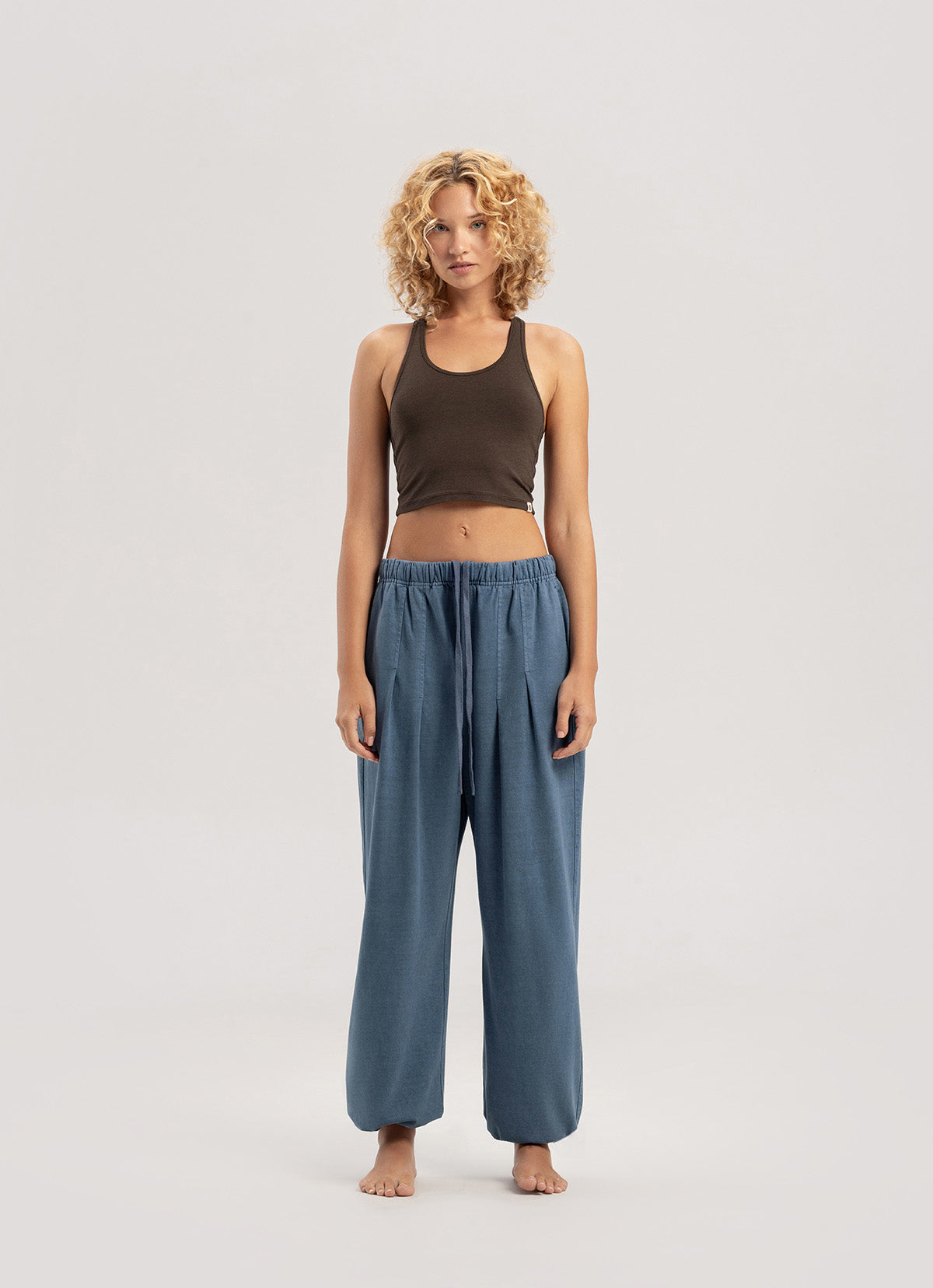 Wide pleats pants (Unisex)_Bering Sea