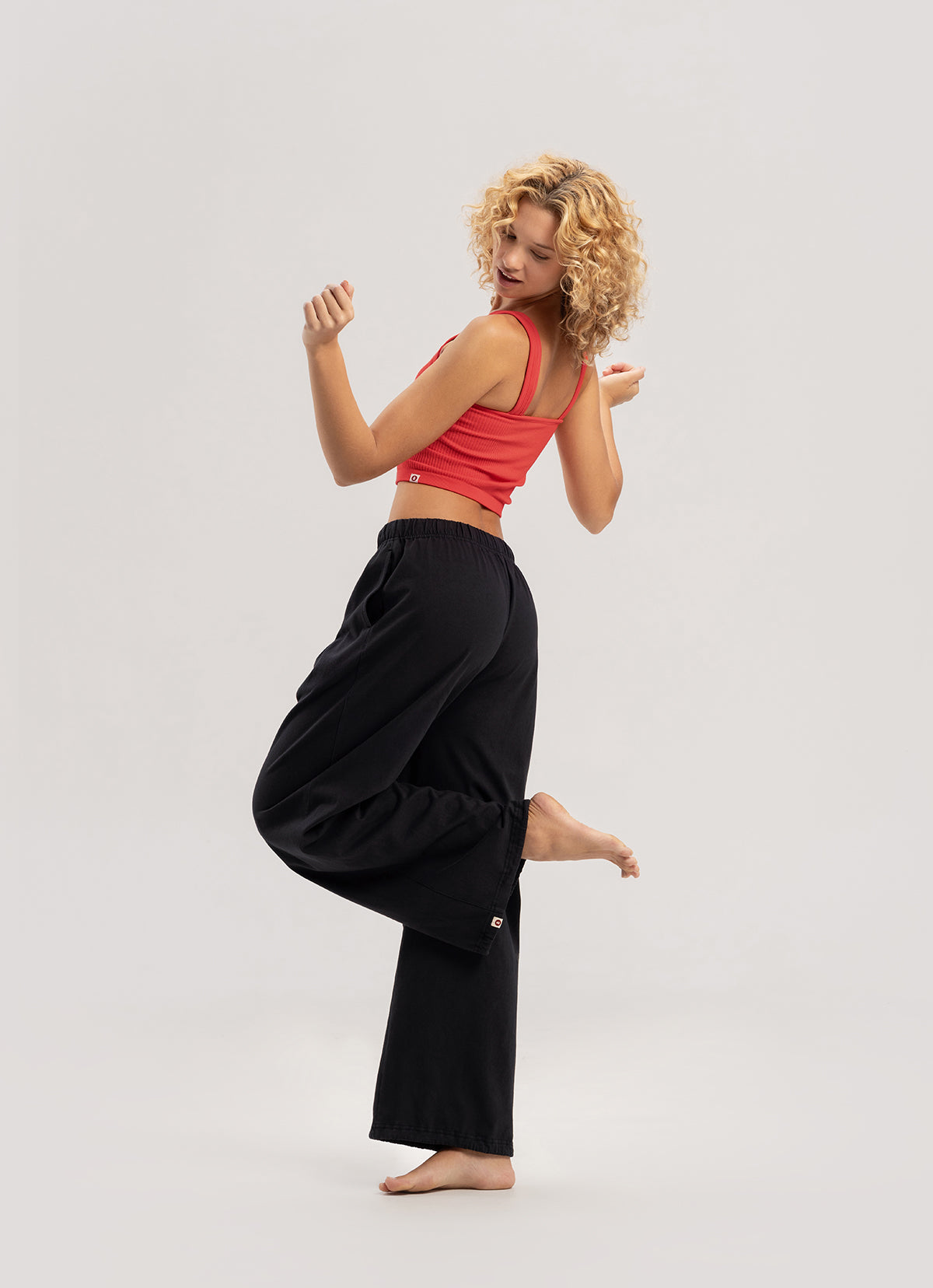Wide pleats pants (Unisex)_Black