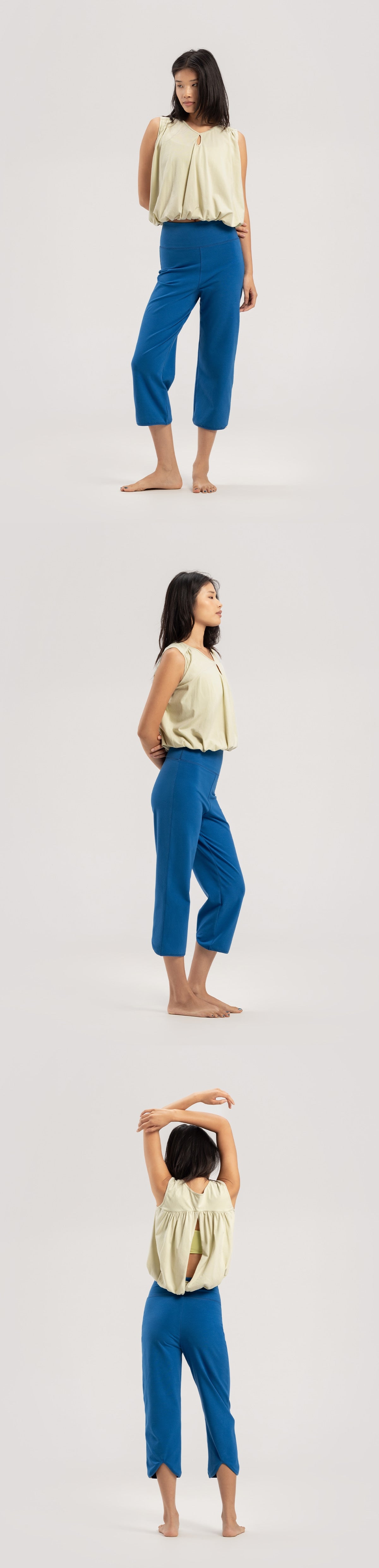 Keyhole shirring sleeveless_Celadon Tint