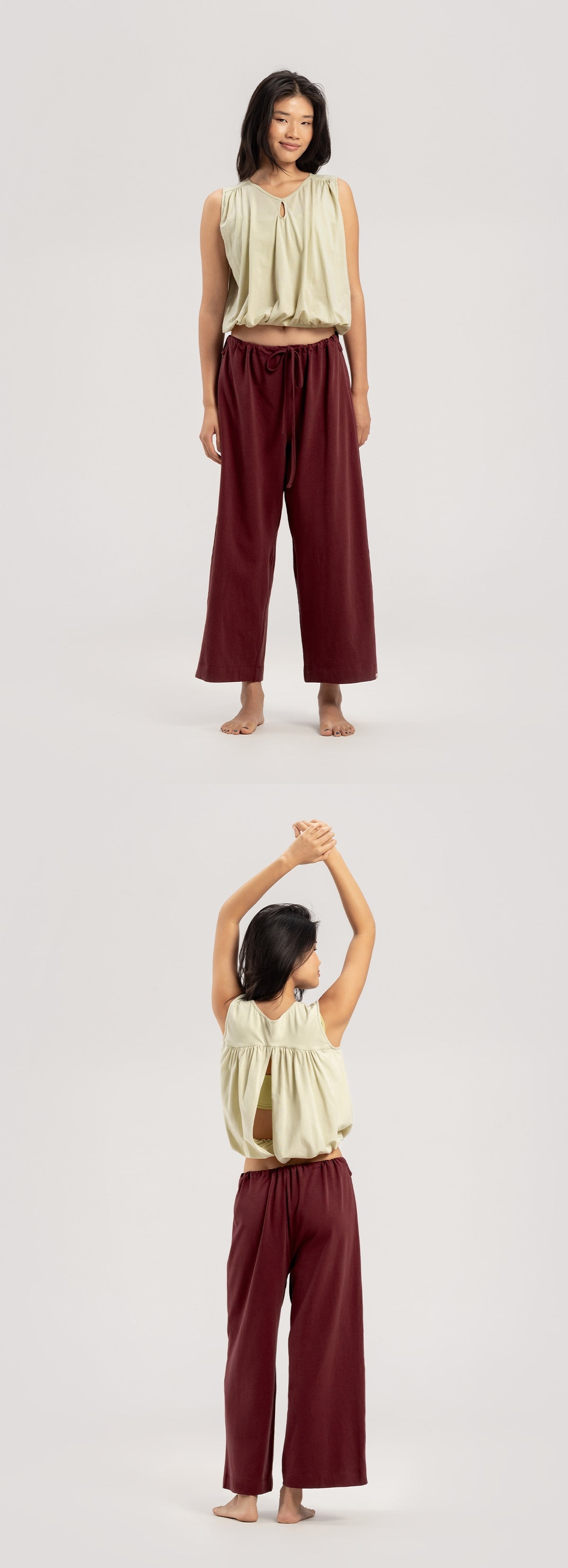 Keyhole shirring sleeveless_Celadon Tint