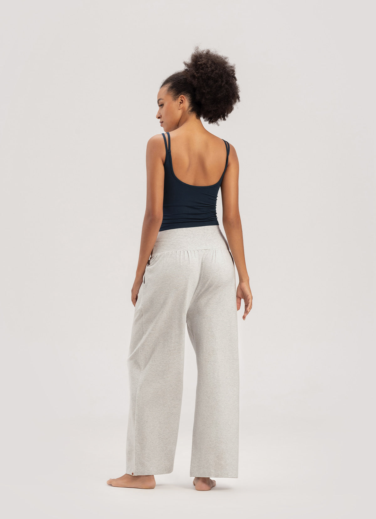 Fortune straight pants_Melange Grey