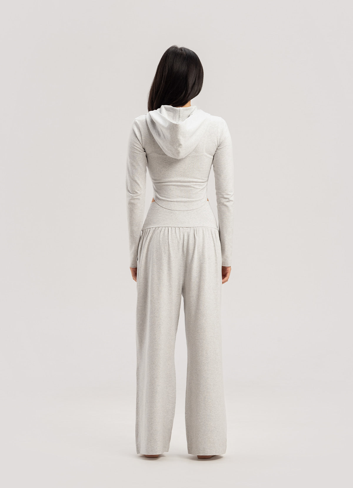 Fortune straight pants_Melange Grey