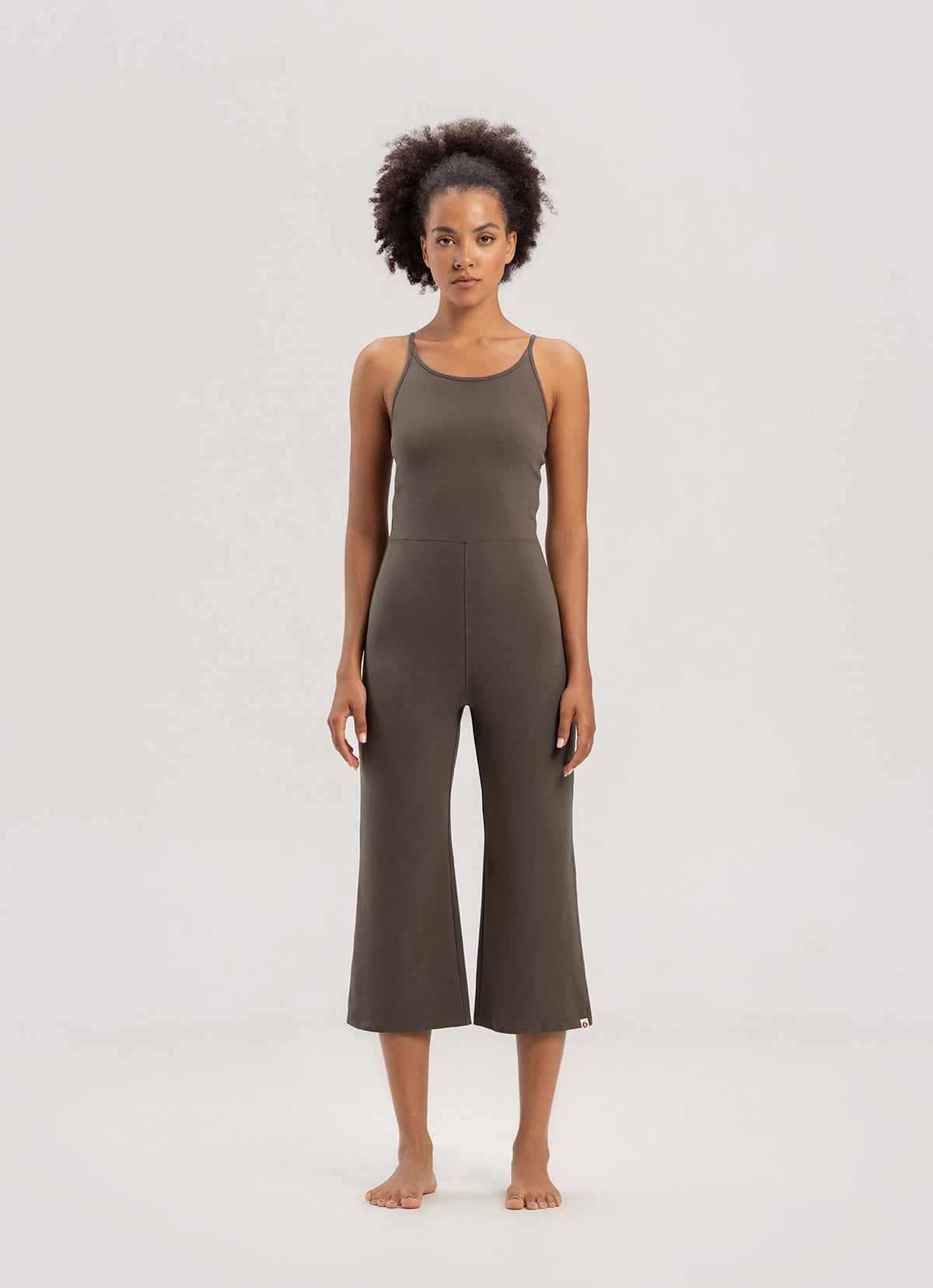 Cut-out bootcut jumpsuit_Major Brown