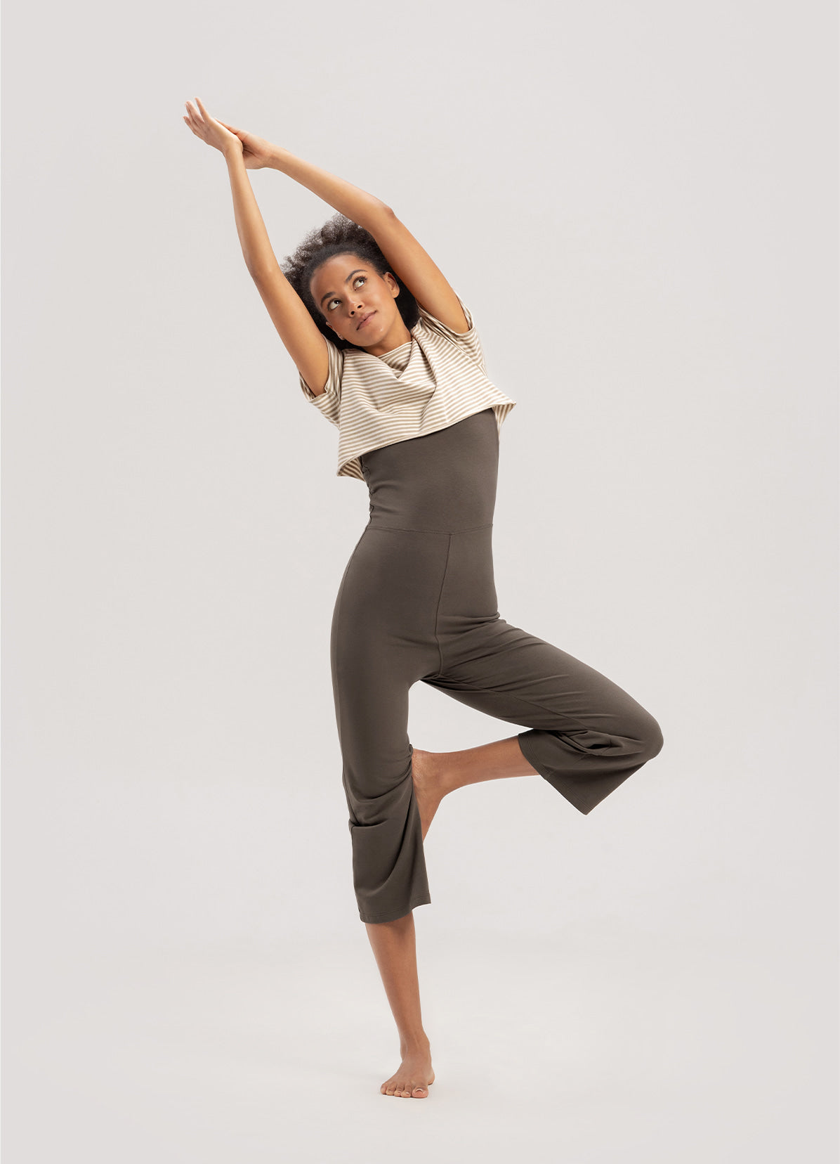 Cut-out bootcut jumpsuit_Major Brown