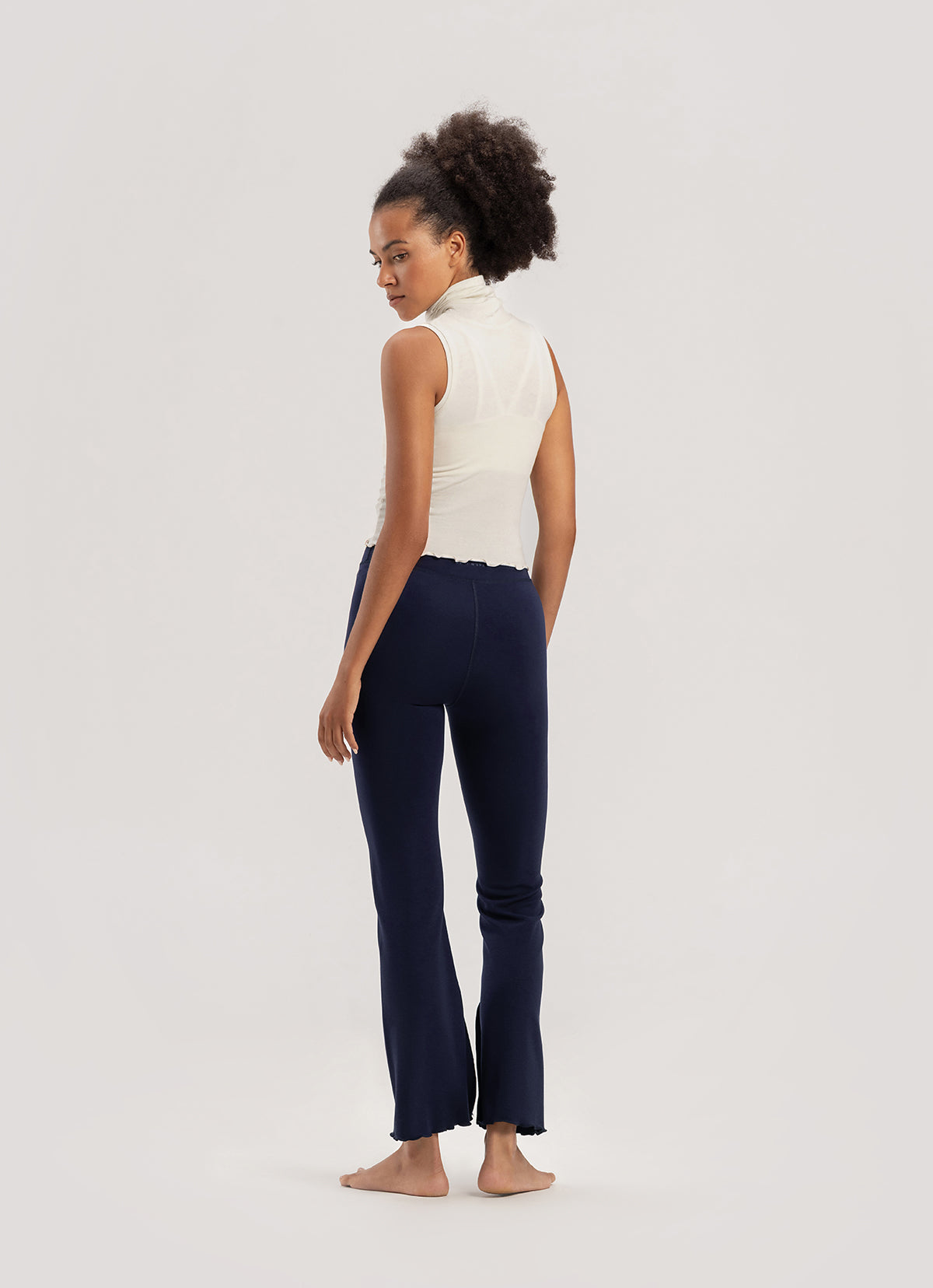 Flap-over slit pants_Evening Blue