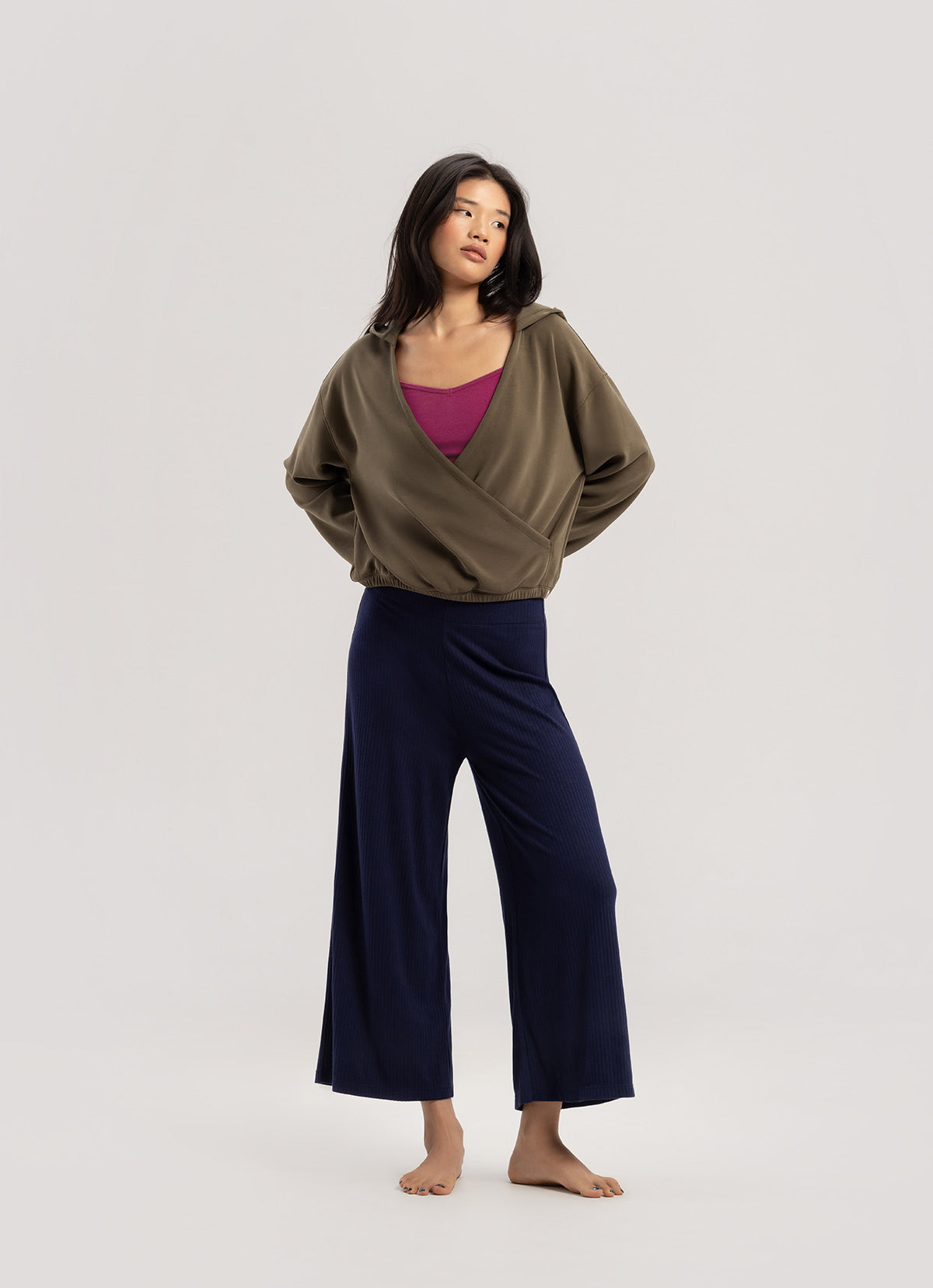 Wide rib straight pants_Evening Blue