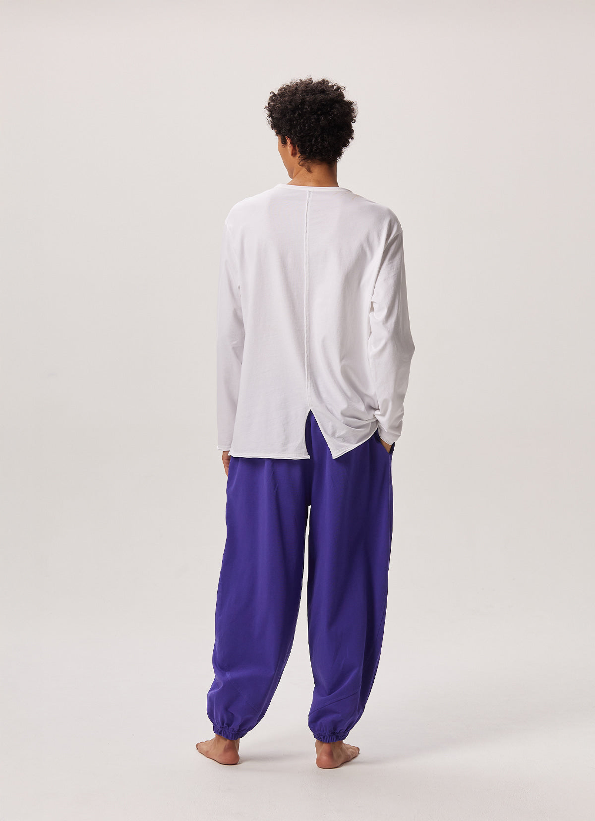Diagonal jogger pants (Unisex)_Purple
