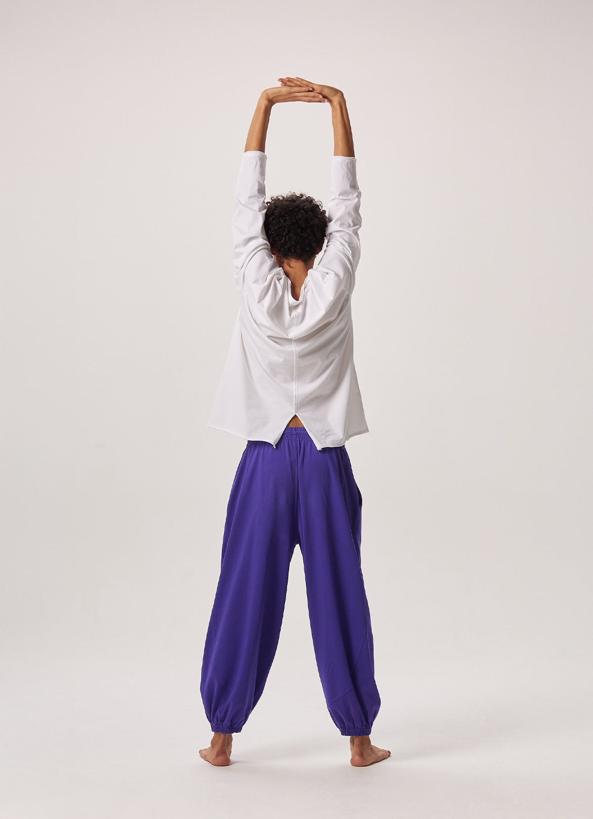 Diagonal jogger pants (Unisex)_Purple