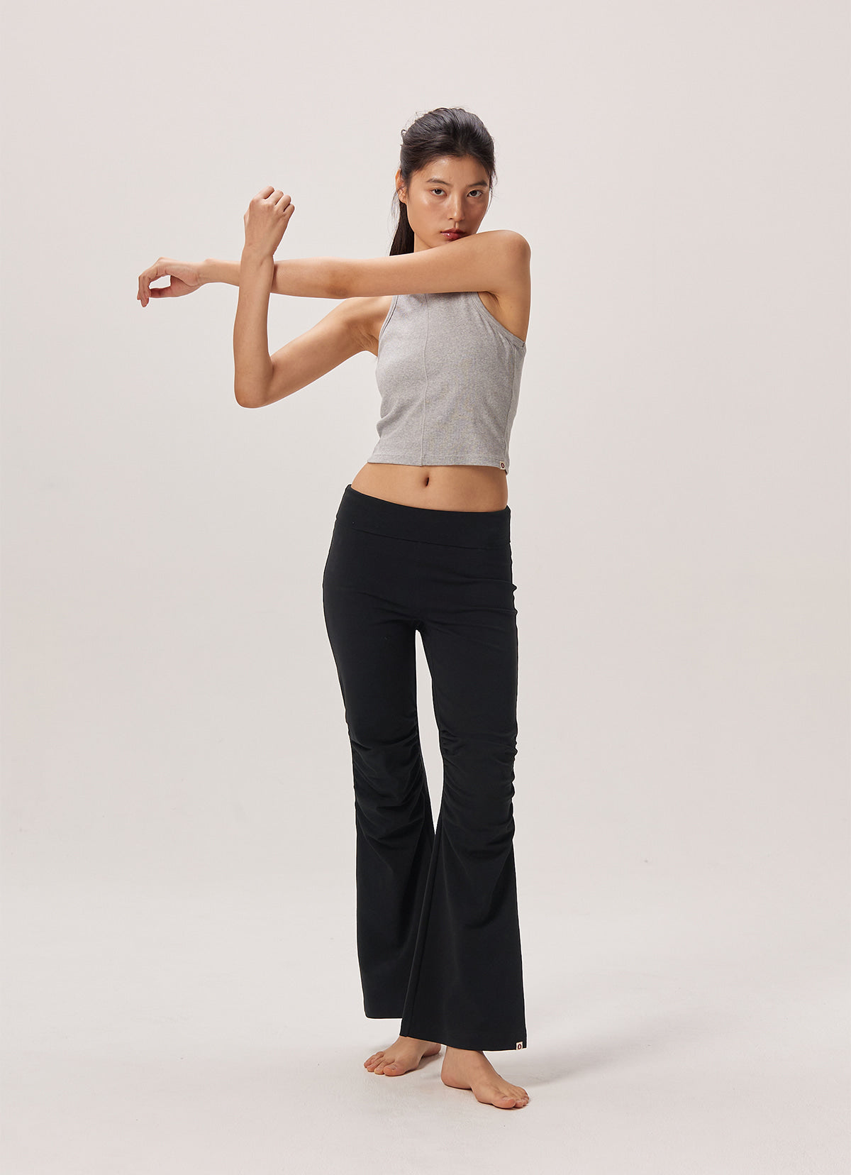 Racer rib tank top_Melange Grey