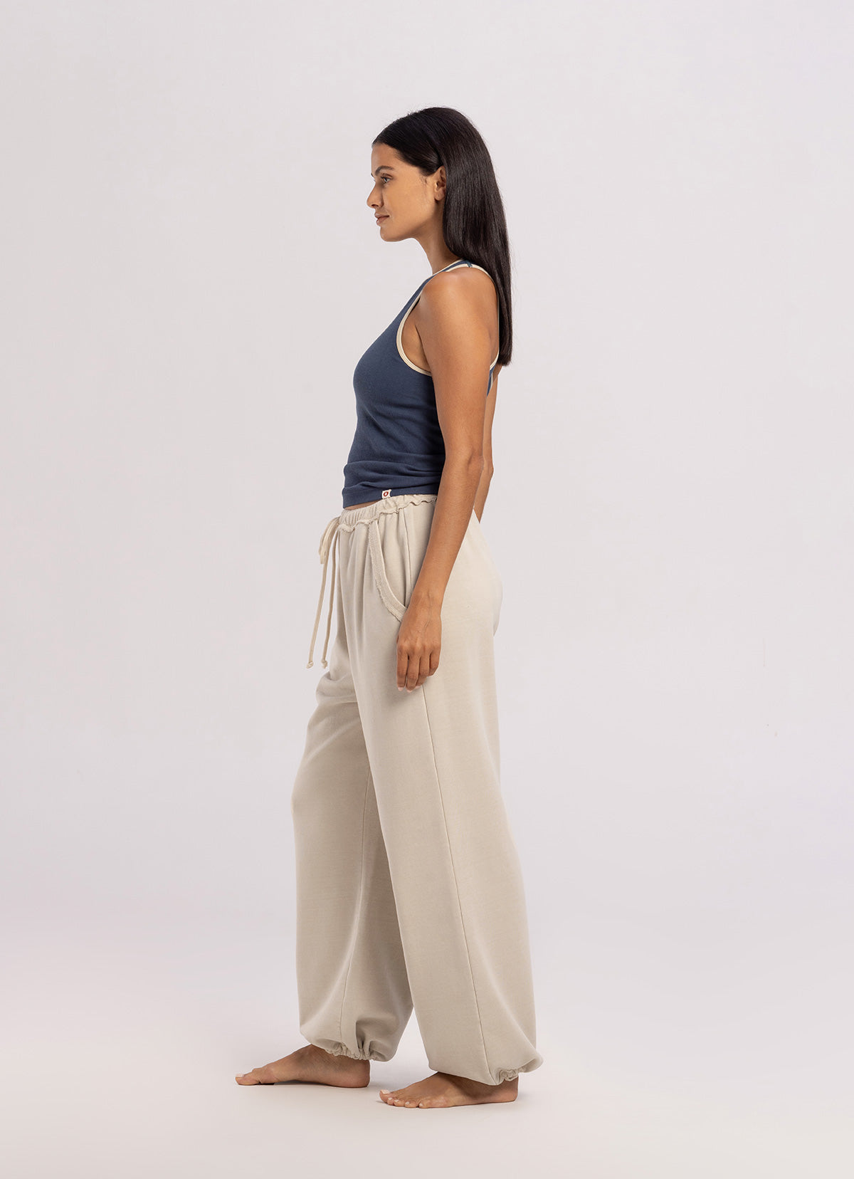 Loose sweat pants (Unisex)_Taupe