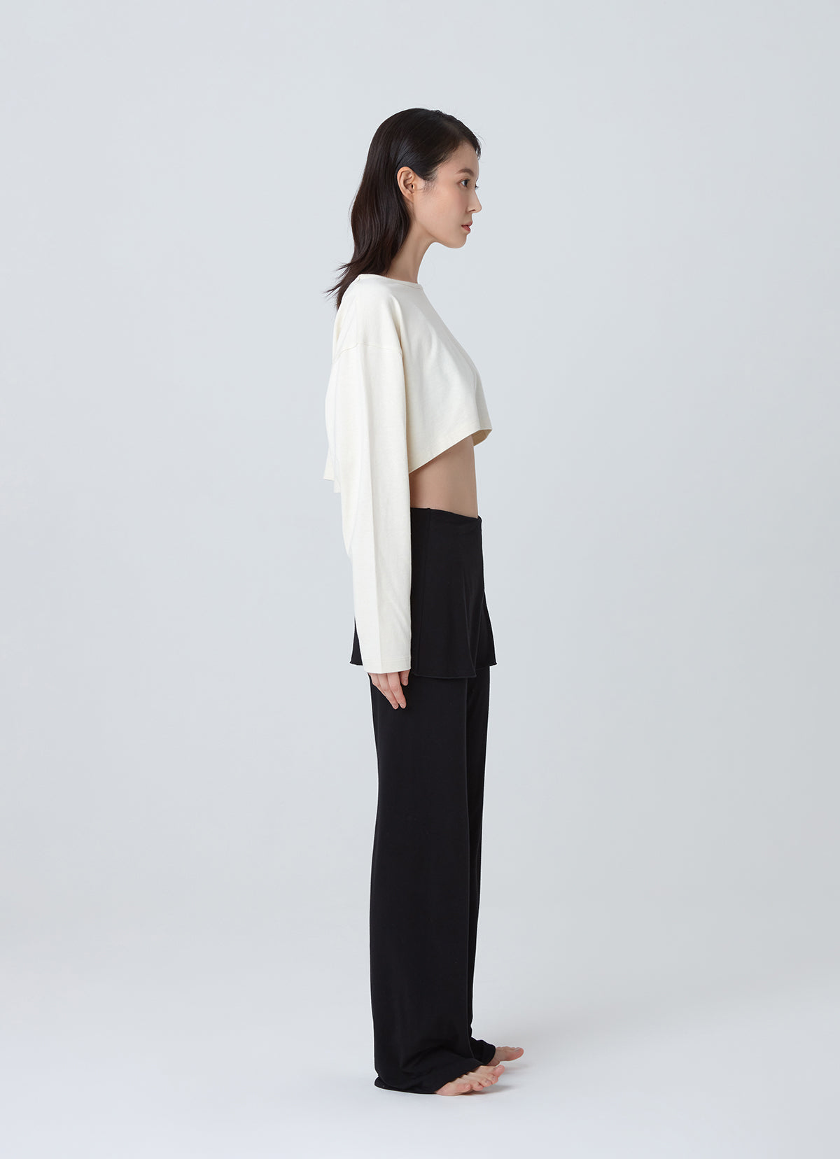Wide long sleeve crop top_Seadpearl