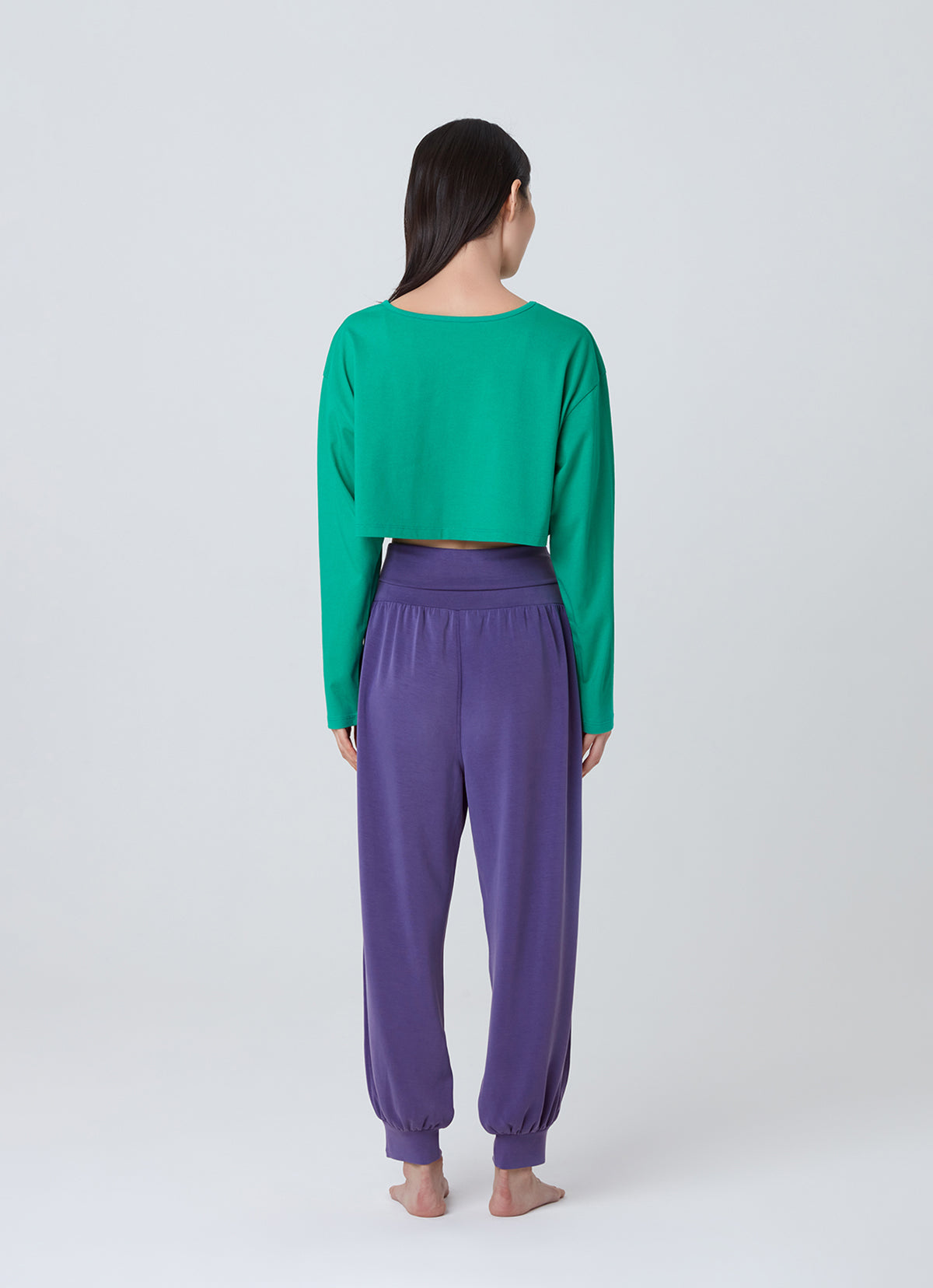 Wide long sleeve crop top_Simply Green