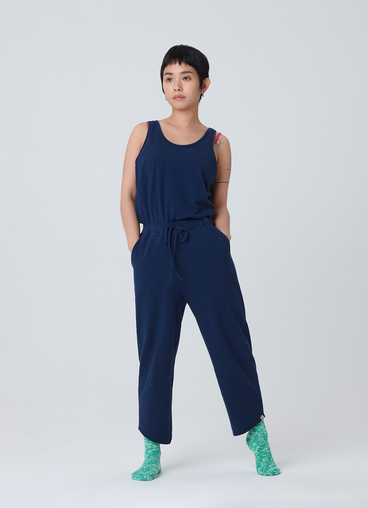 Flake ankle socks_Simply Green