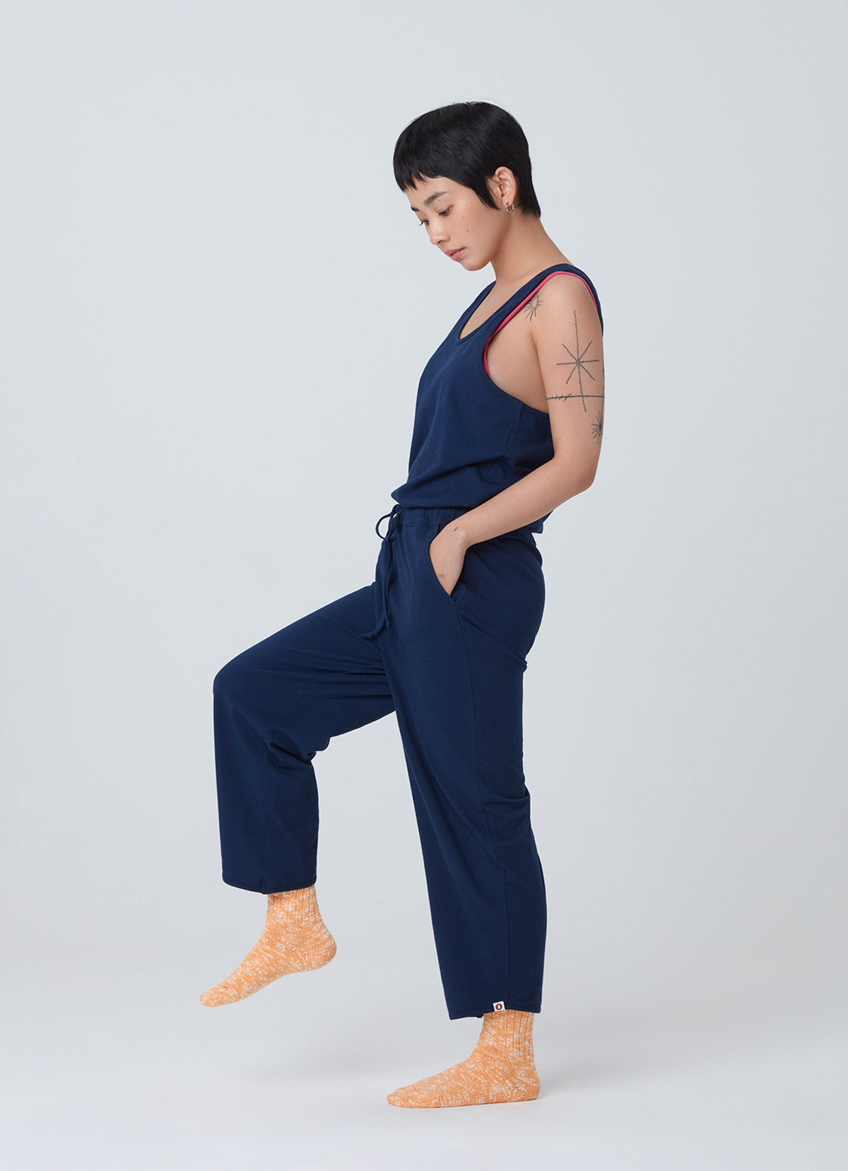 Flake ankle socks_Orange