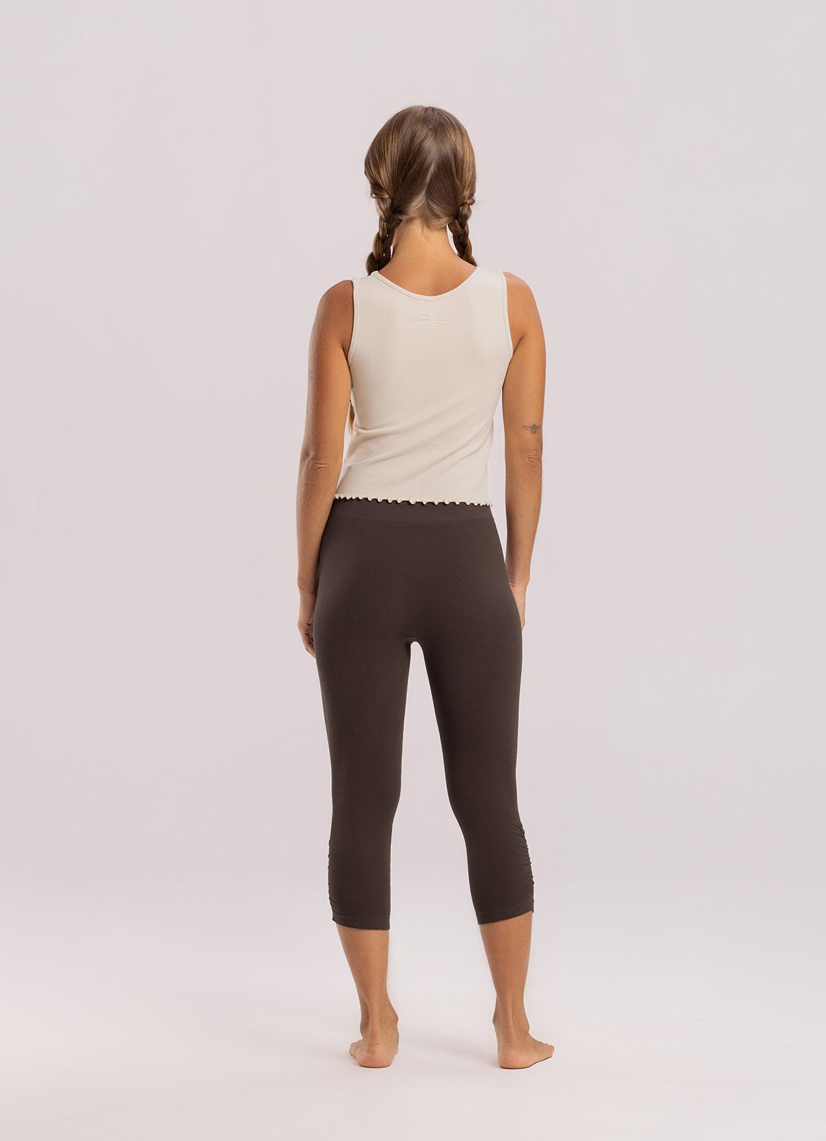 Seamless shirring leggings_Hot Fudge
