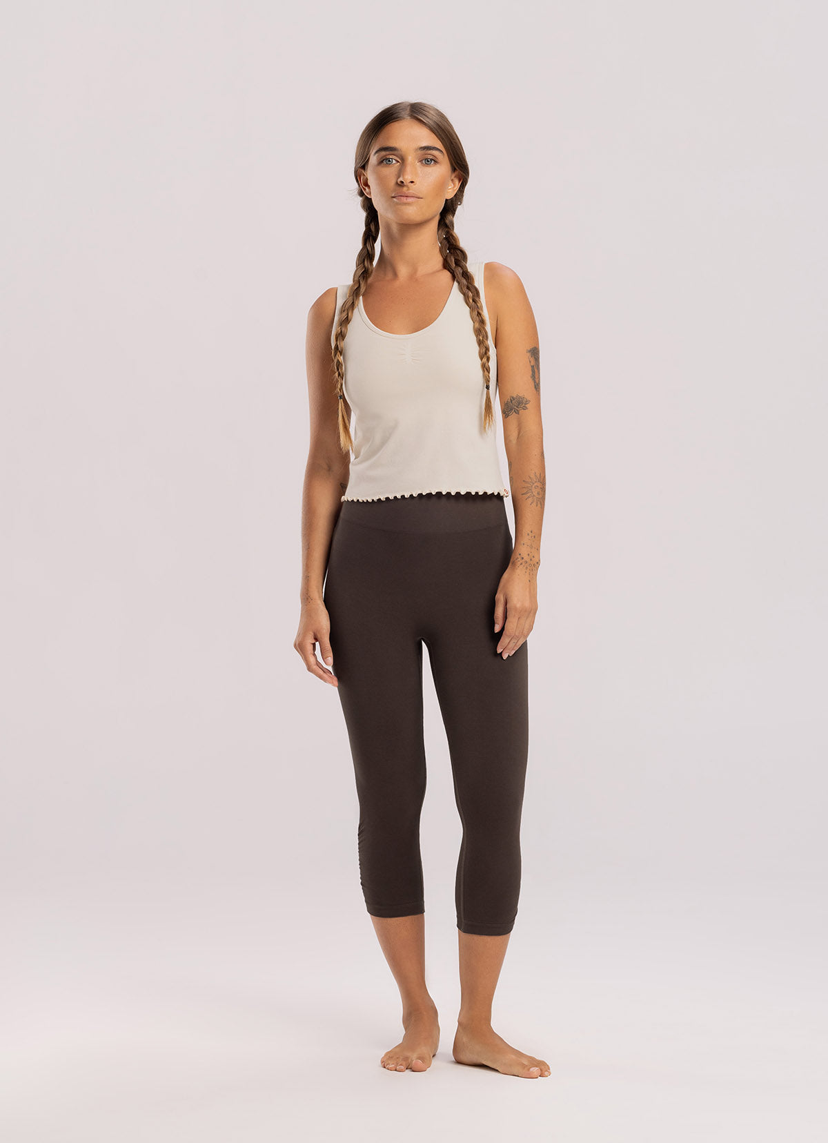 Seamless shirring leggings_Hot Fudge