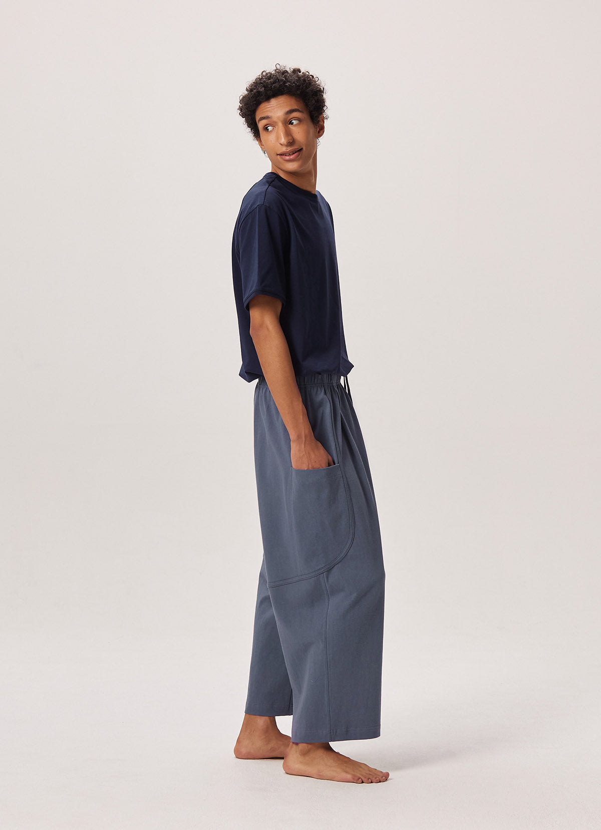 Out pocket crop pants (Unisex)_Grisaille