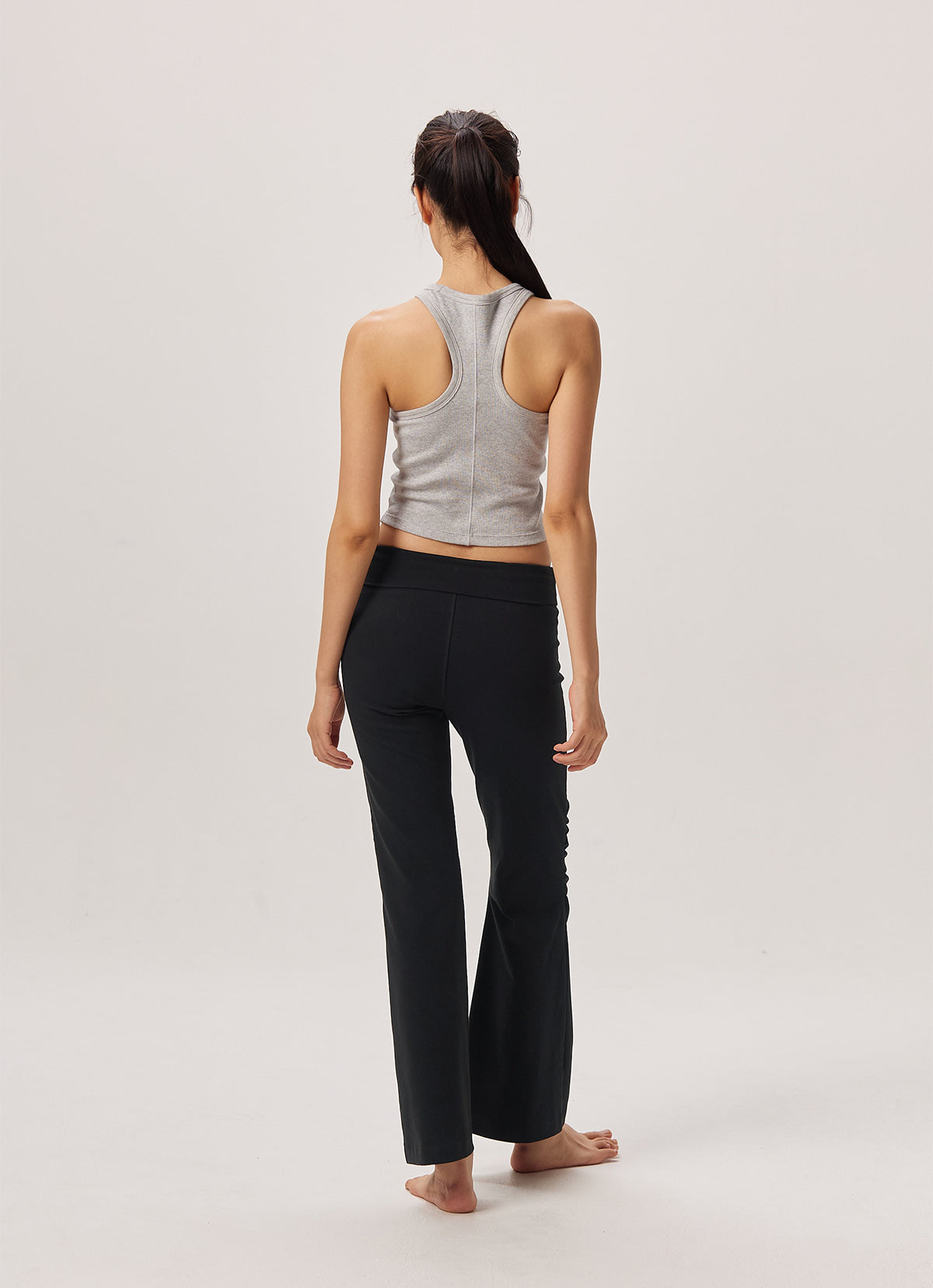 Racer rib tank top_Melange Grey