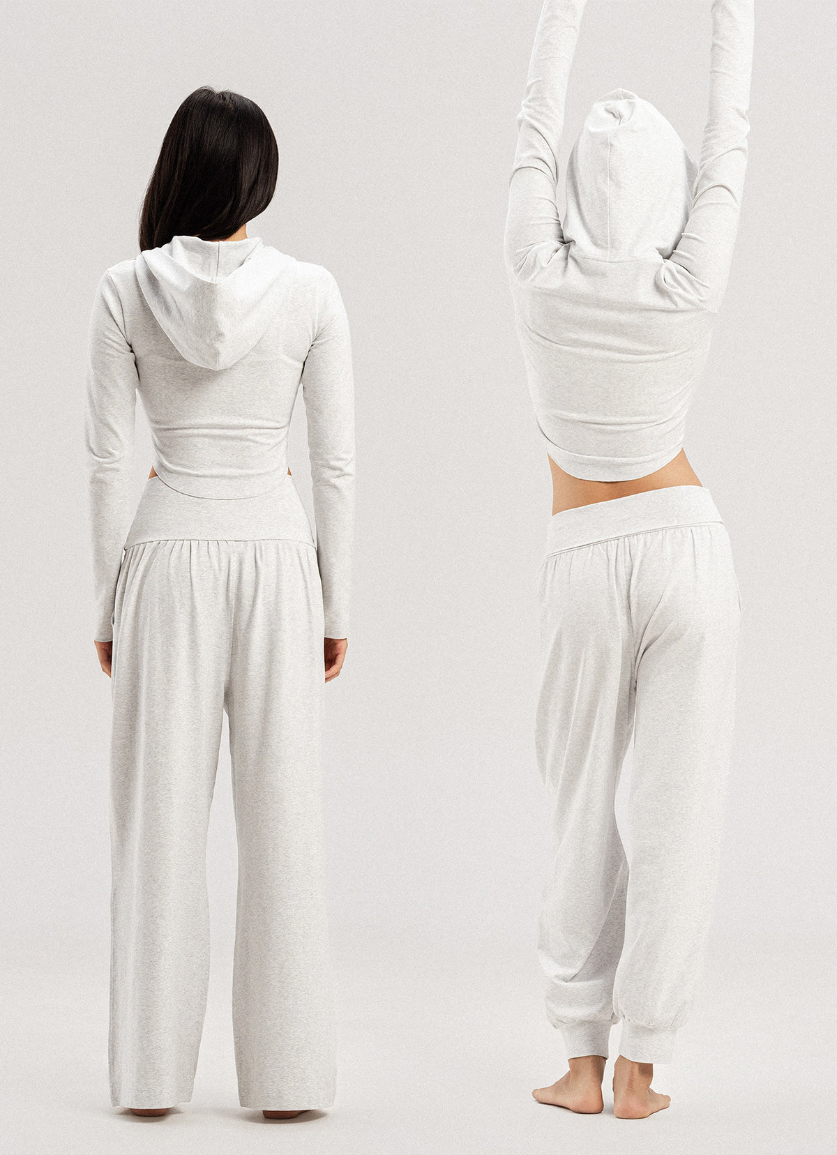 Fortune straight pants_Melange Grey