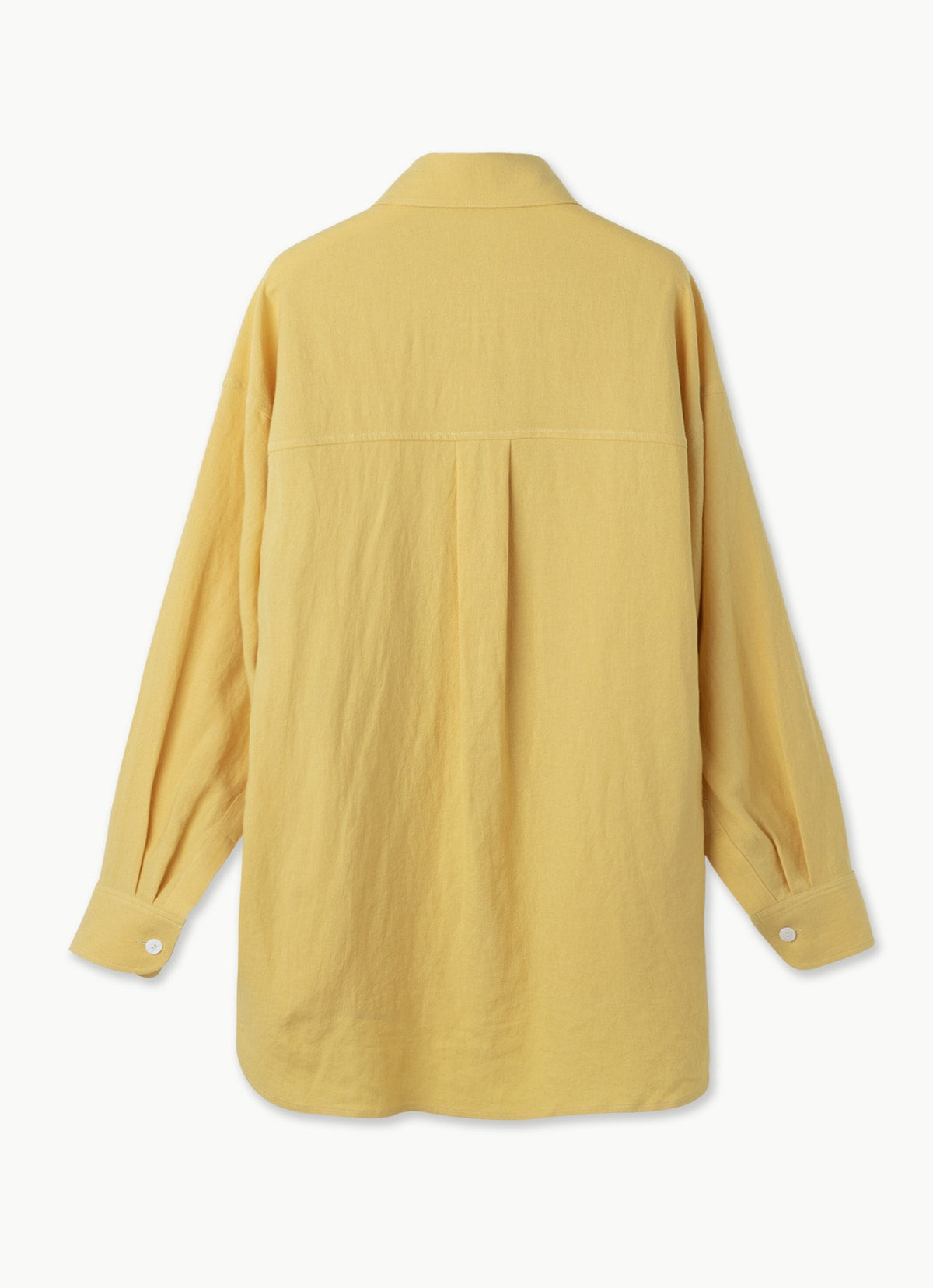 Linen oversized button up shirt_Yellow