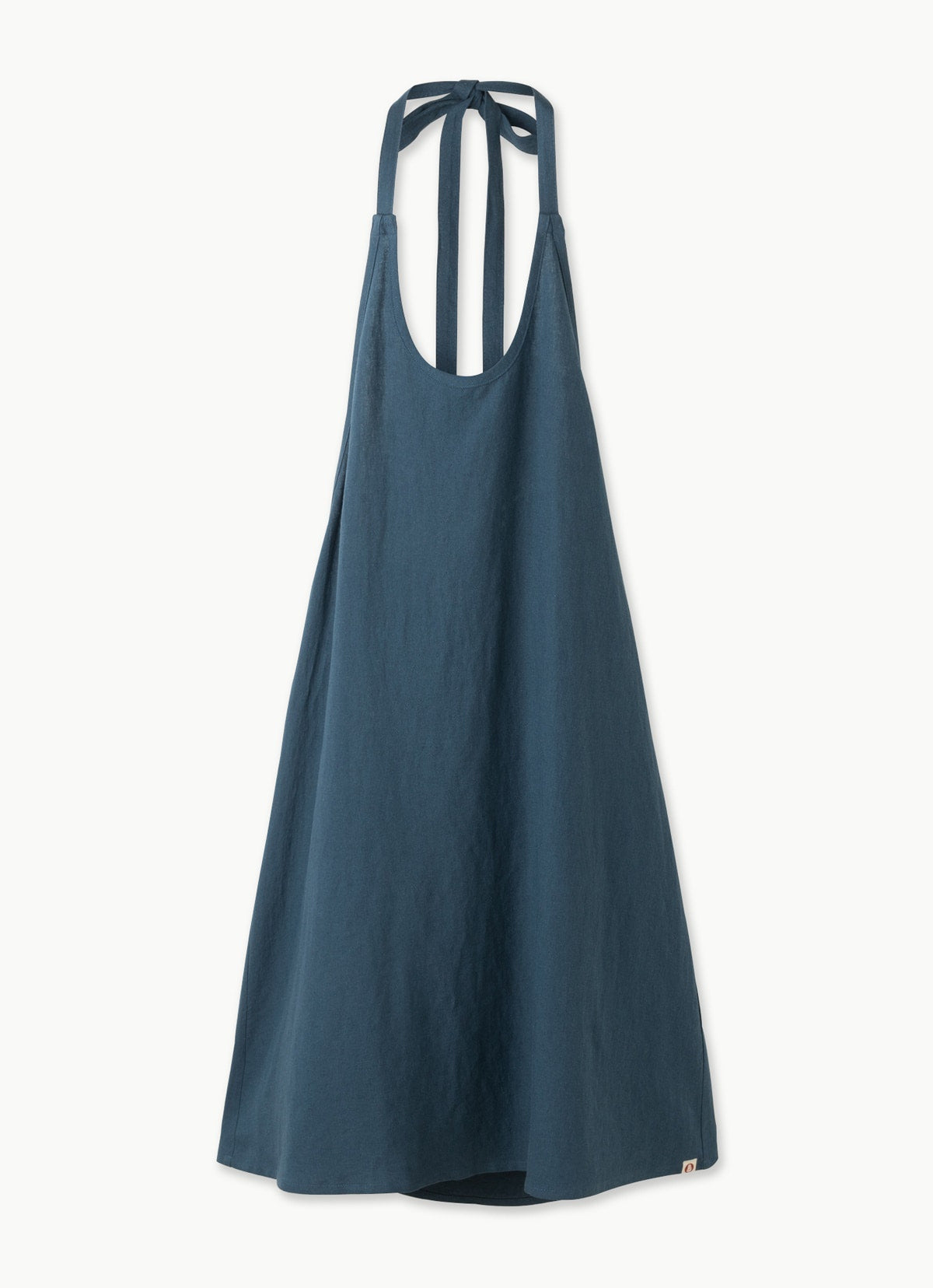 Linen halter neck one-piece_Navy