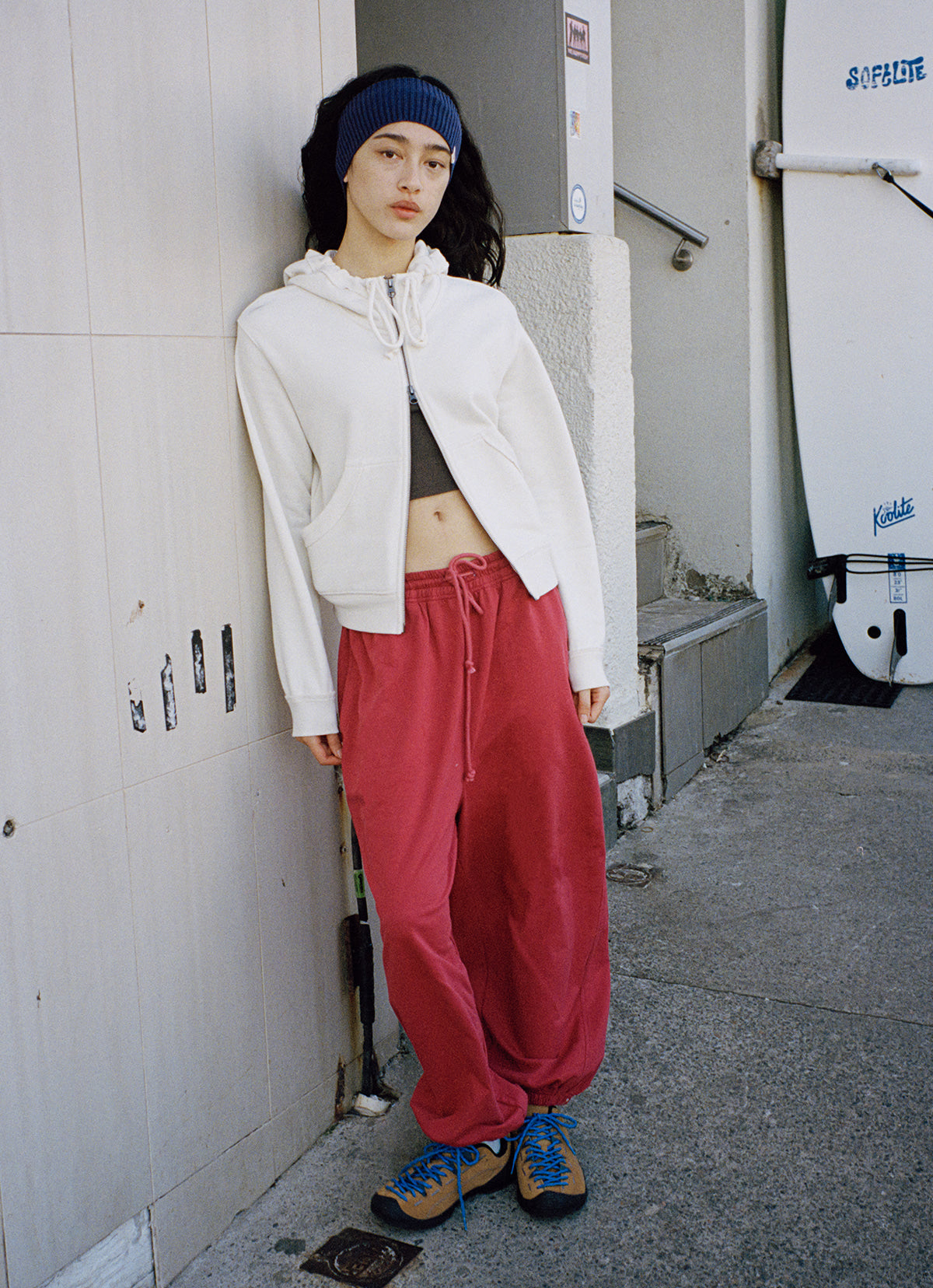 Fitted zip-up hoodie_solid_Turtledove