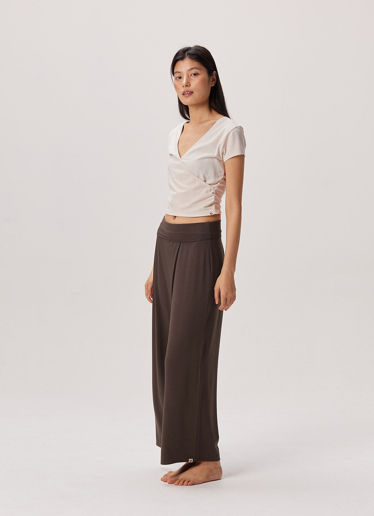 Wrap shirring short sleeve_Whitecap Gray