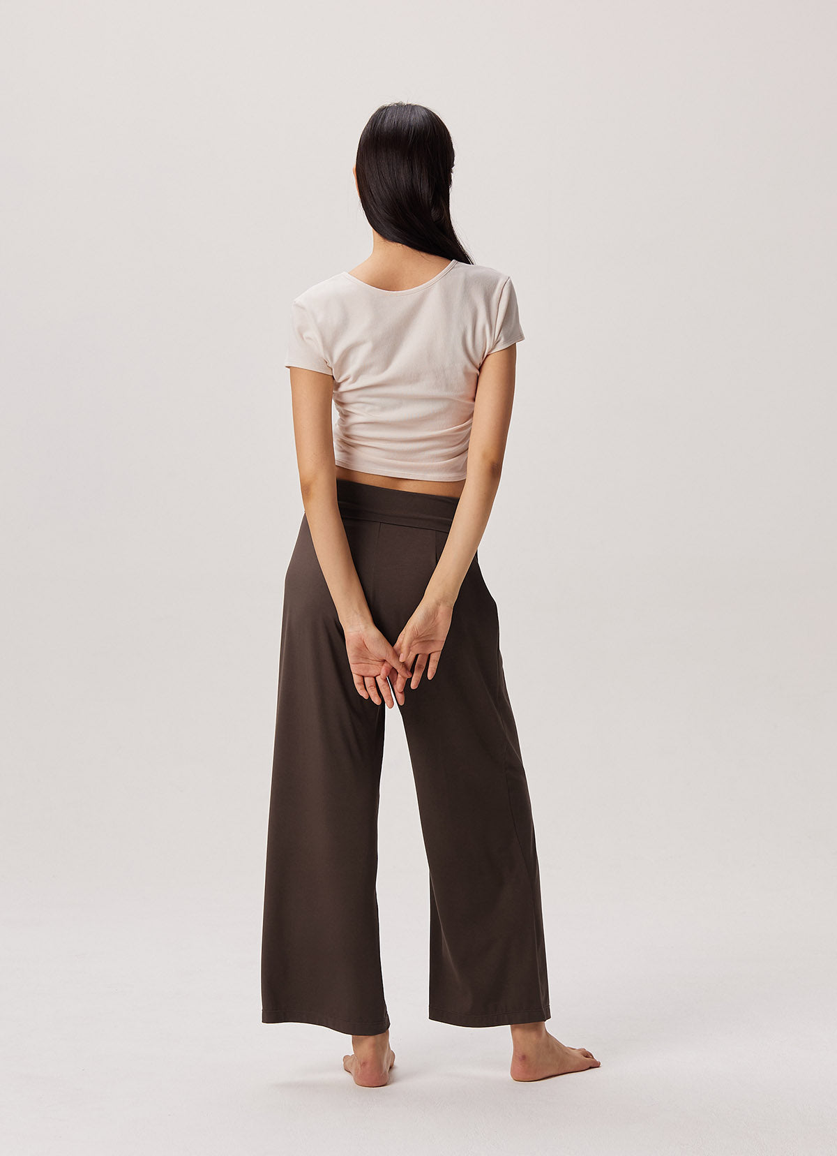 Wrap shirring short sleeve_Whitecap Gray