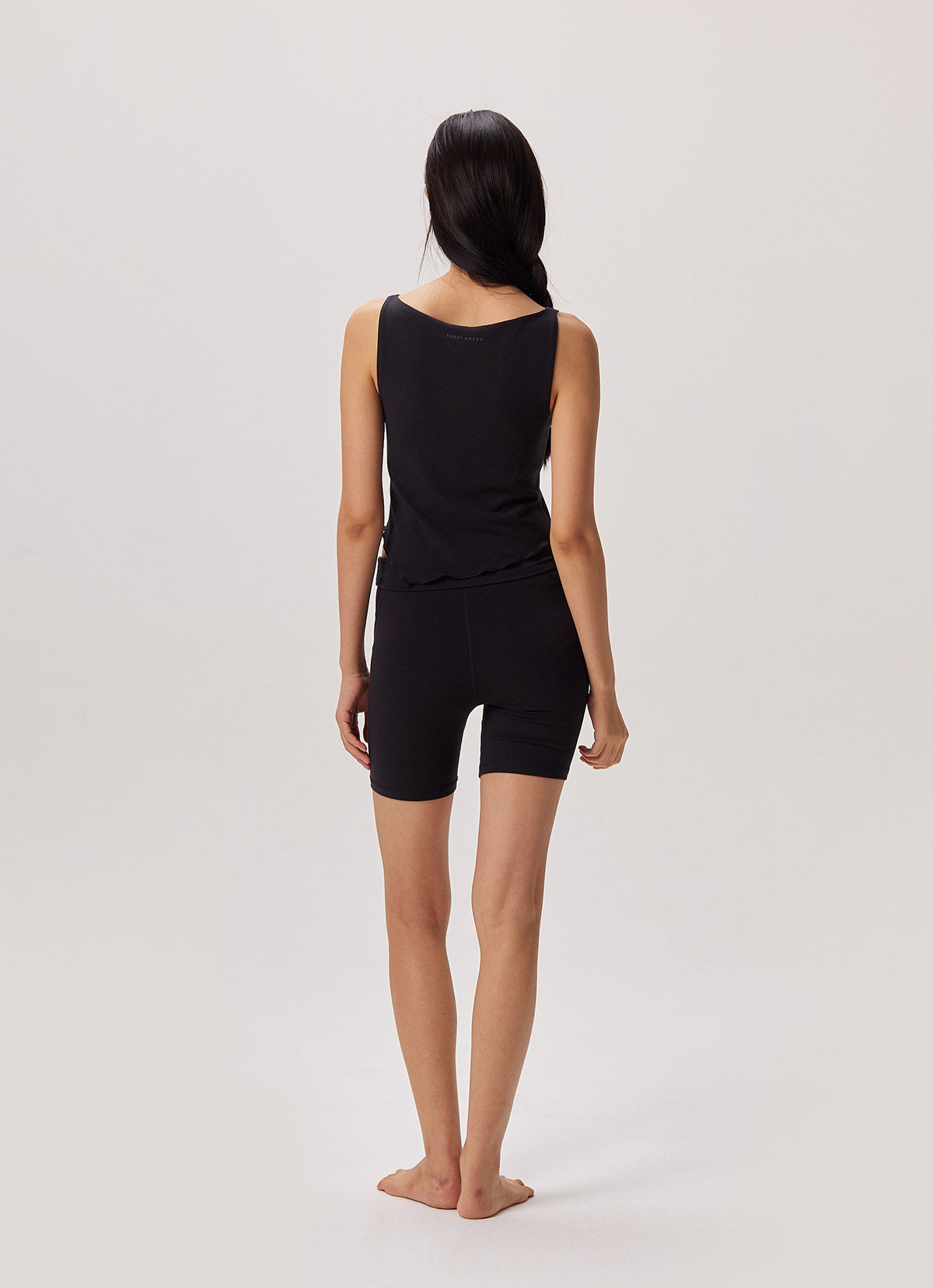 Boatneck edged tank top_Black