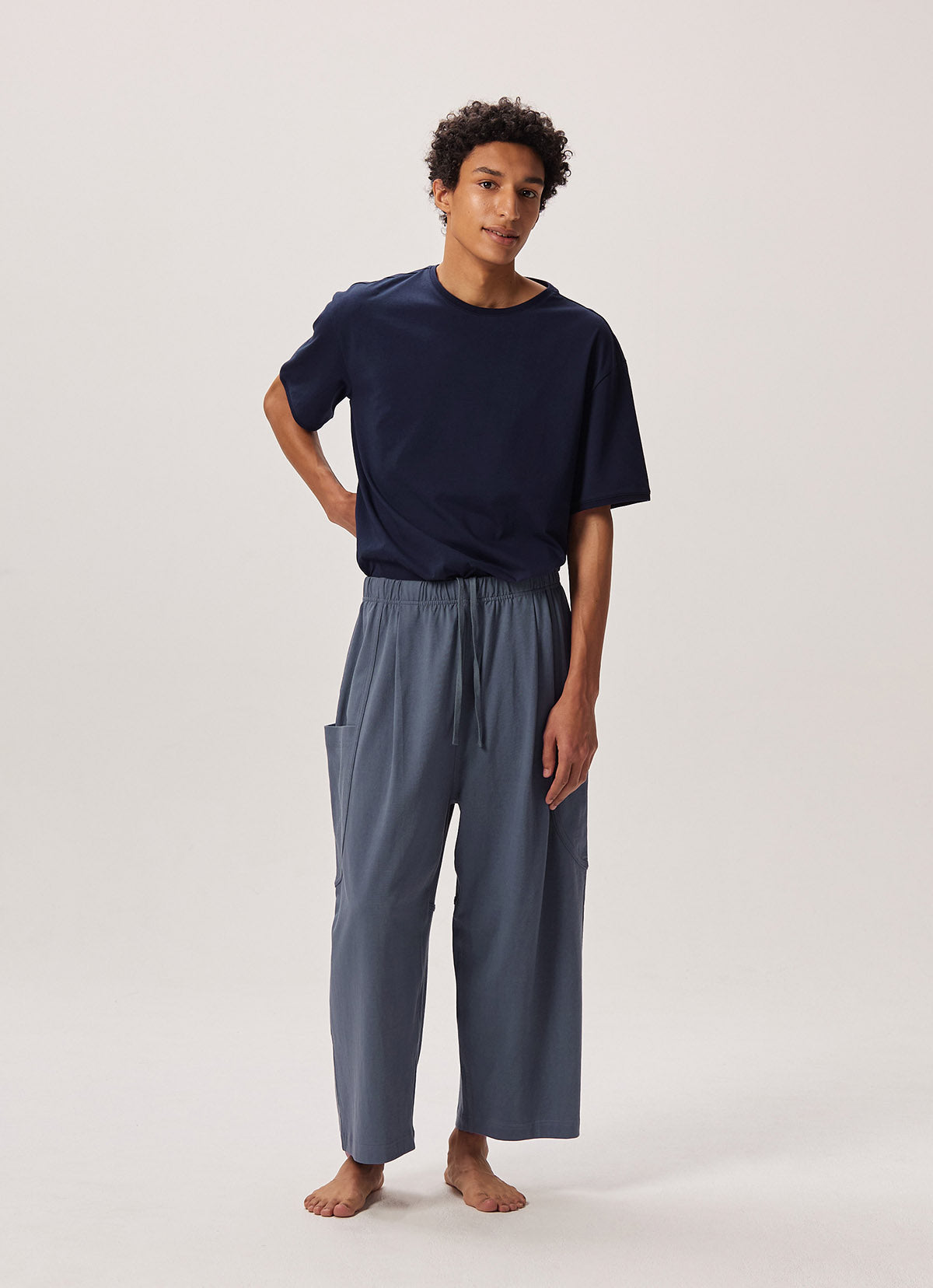 Out pocket crop pants (Unisex)_Grisaille