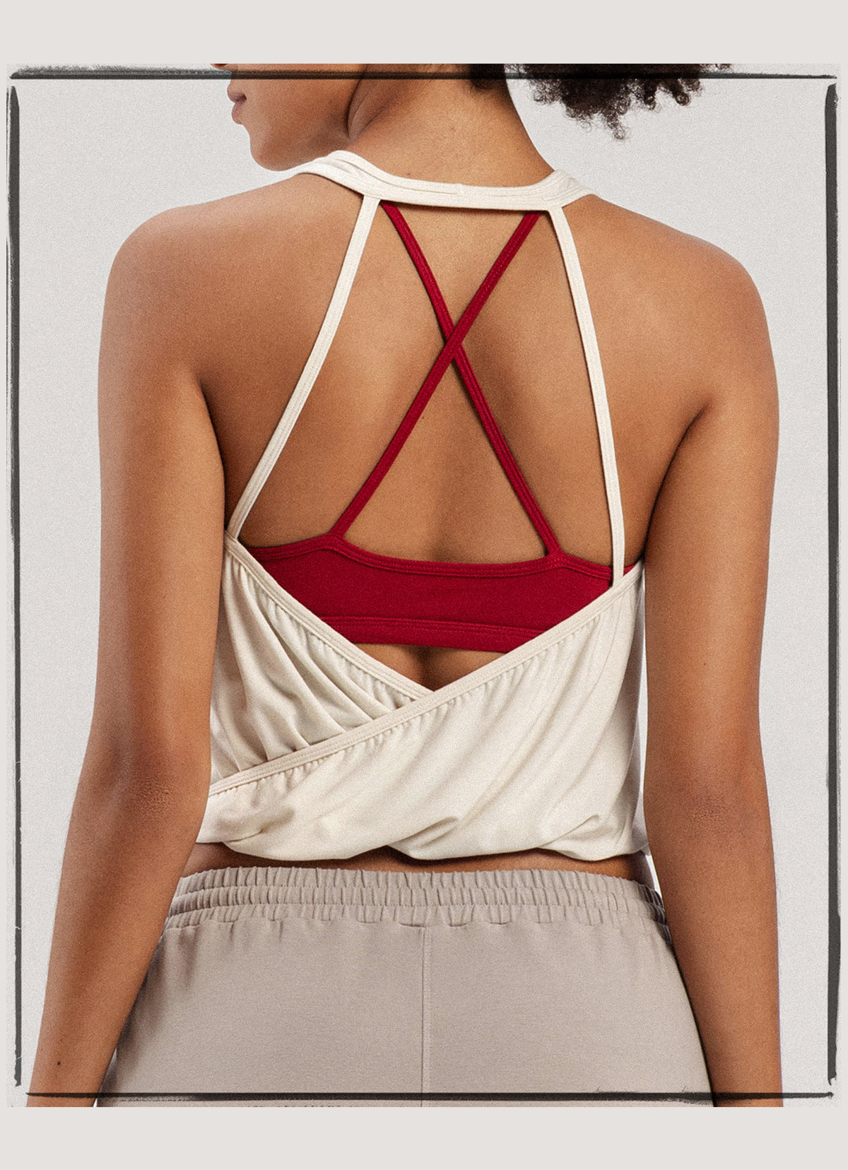 Twist halter cover top_Silver Birch