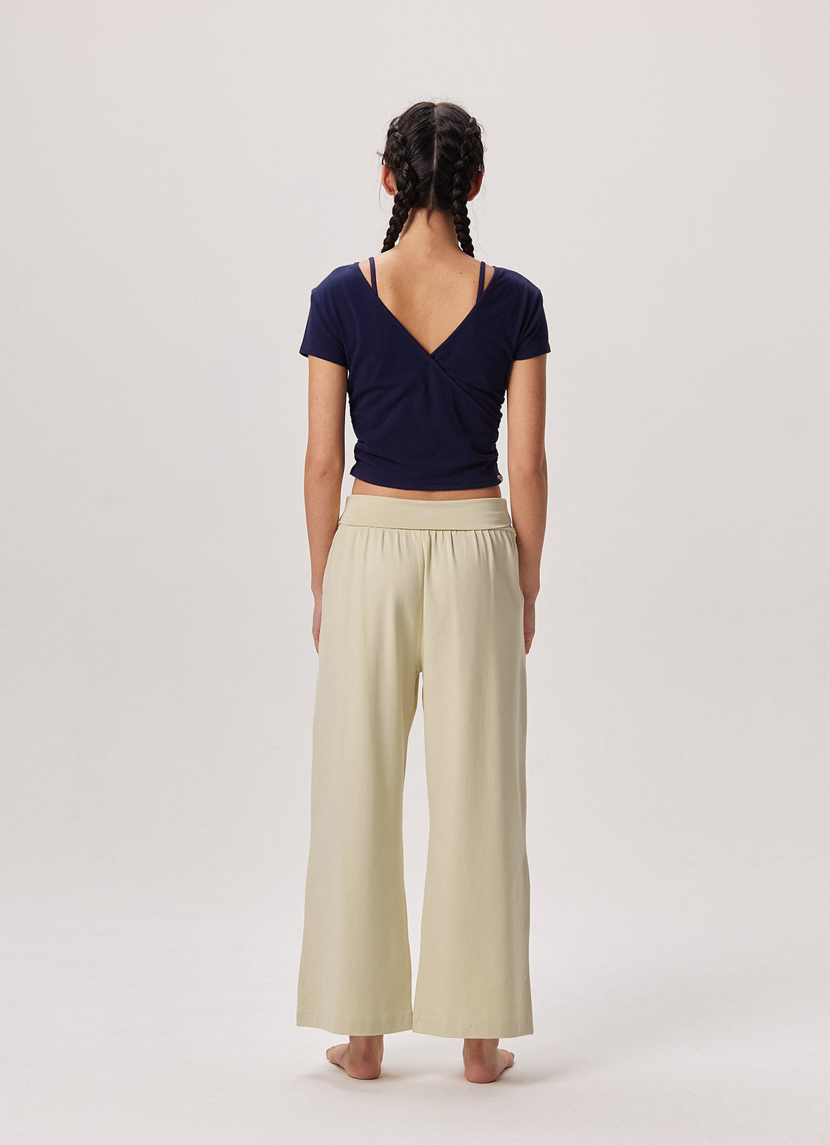 Wrap shirring short sleeve_Maritime Blue