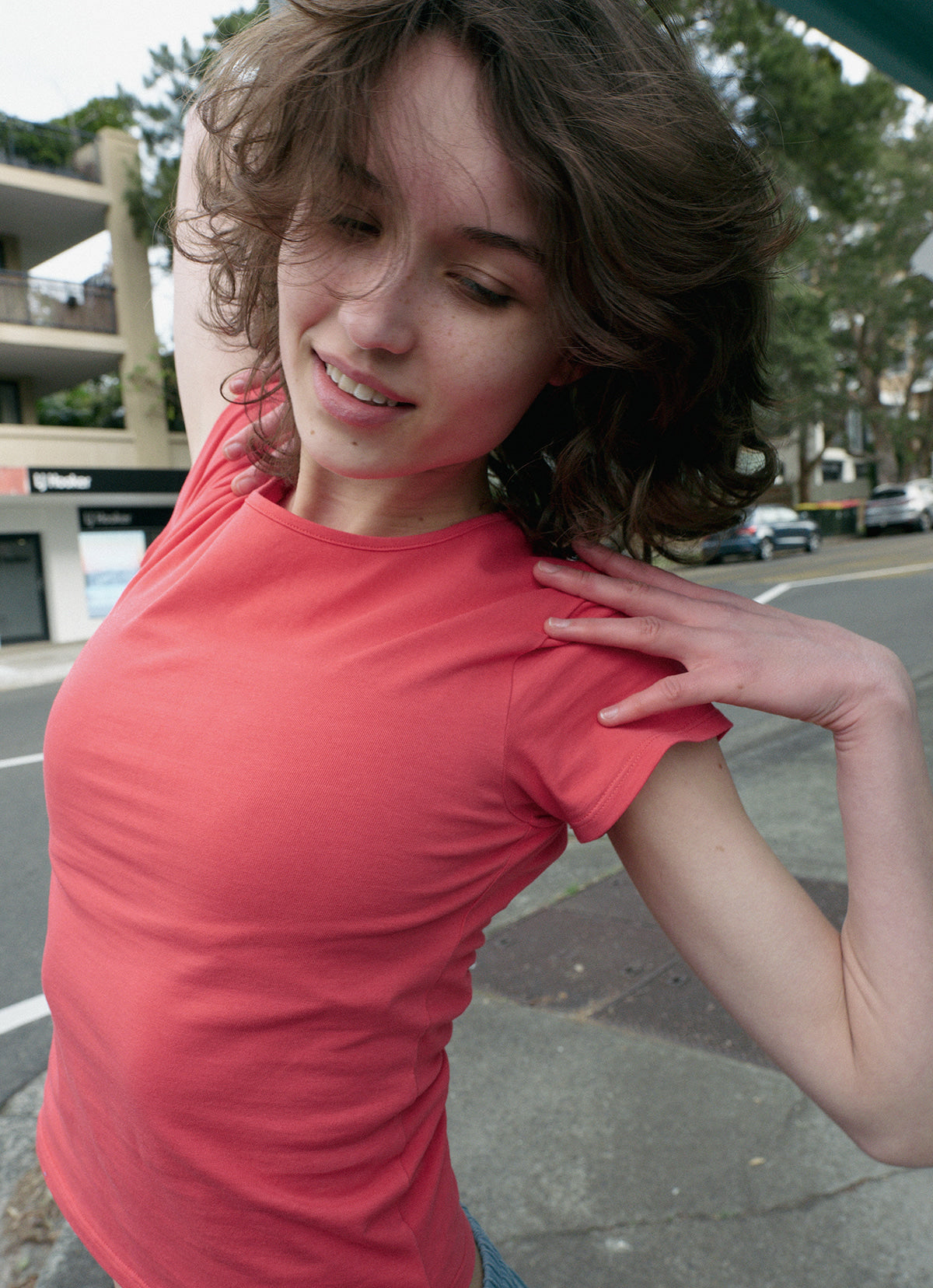 Cut-out short sleeve_Watermelon
