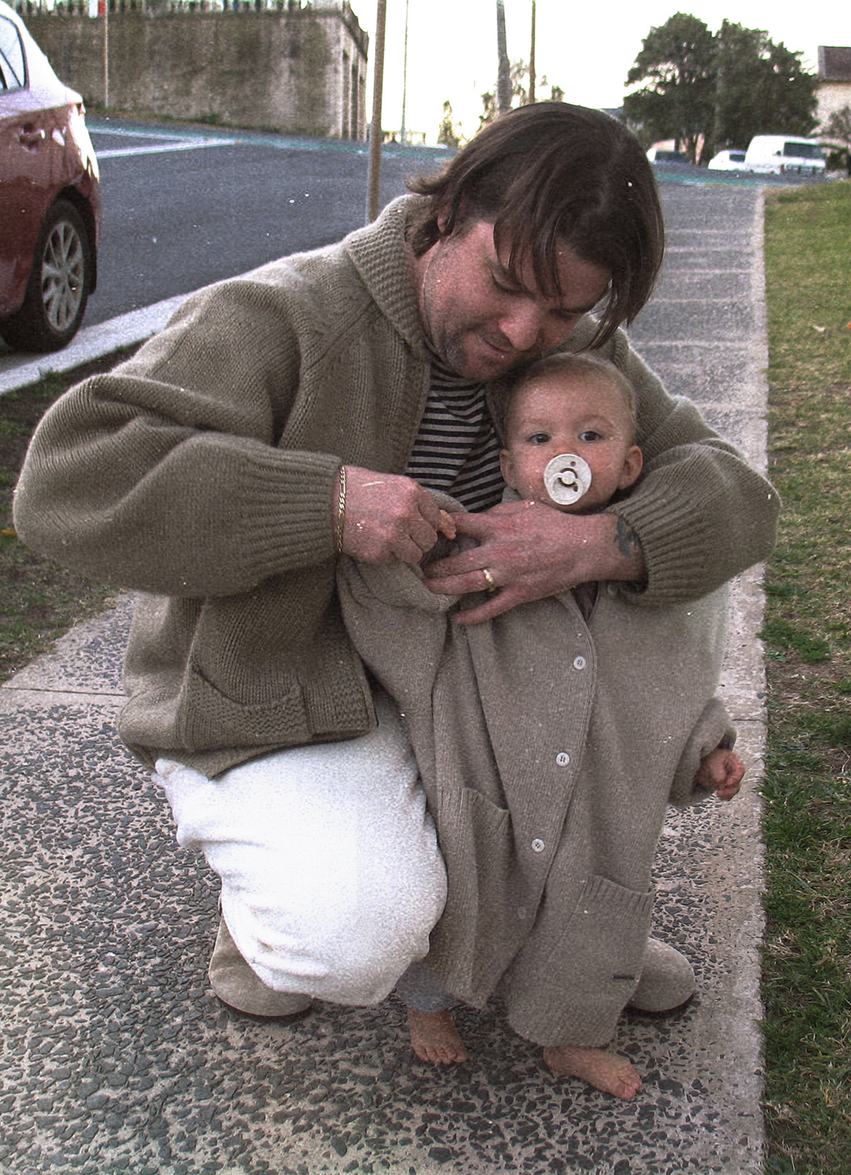 High neck cardigan_Fog