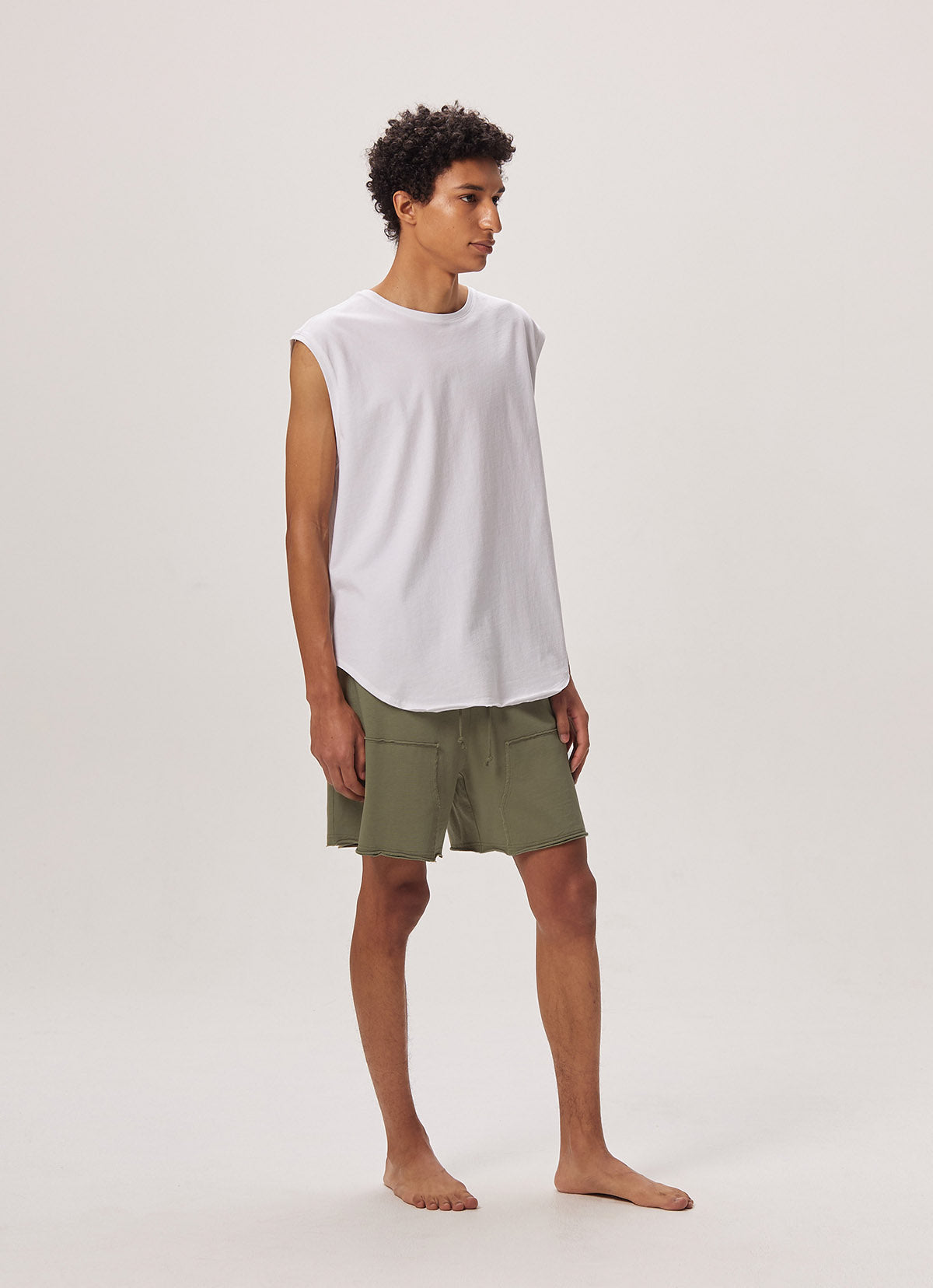 Simple round sleeveless (Unisex)_White
