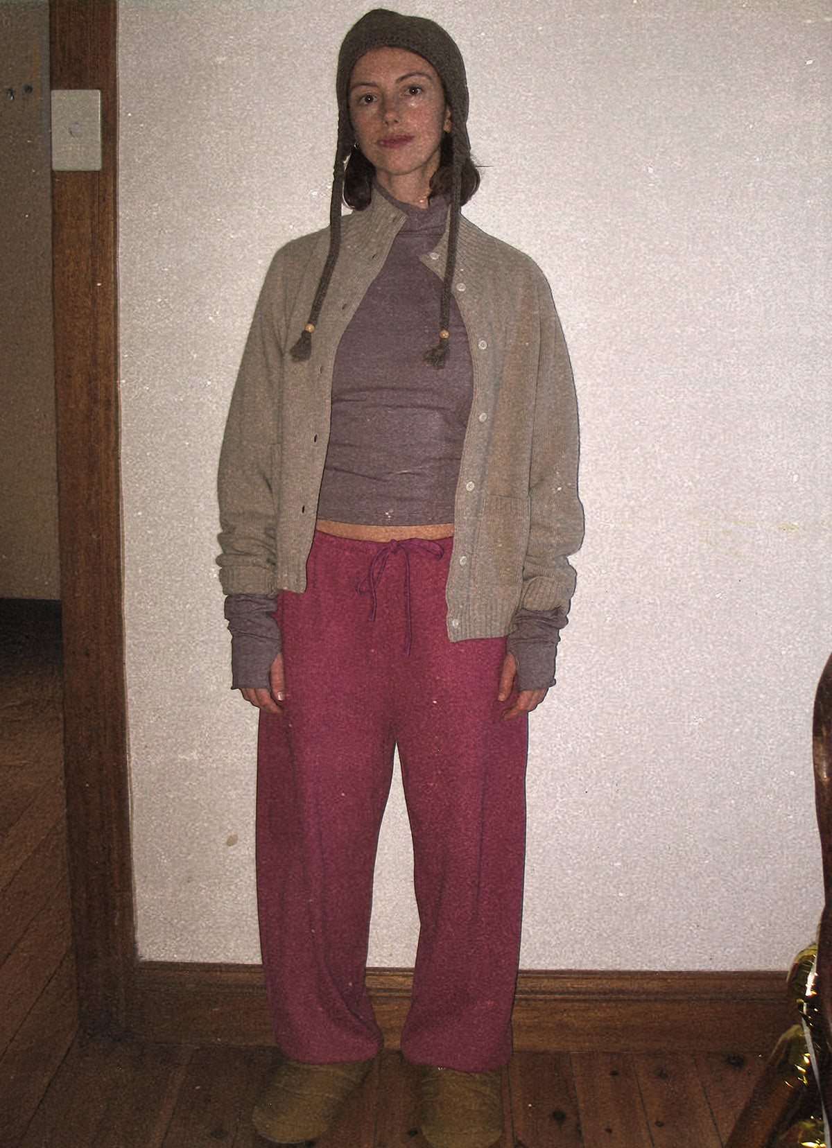 High neck cardigan_Fog