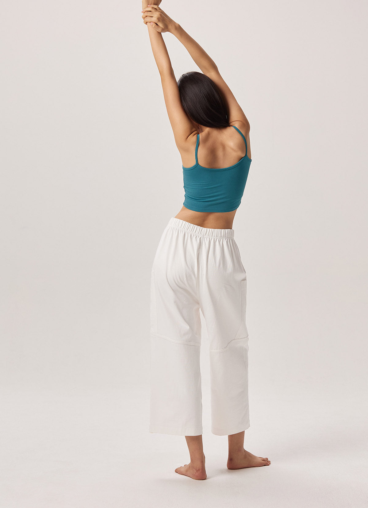 Out pocket crop pants (Unisex)_White Alyssum