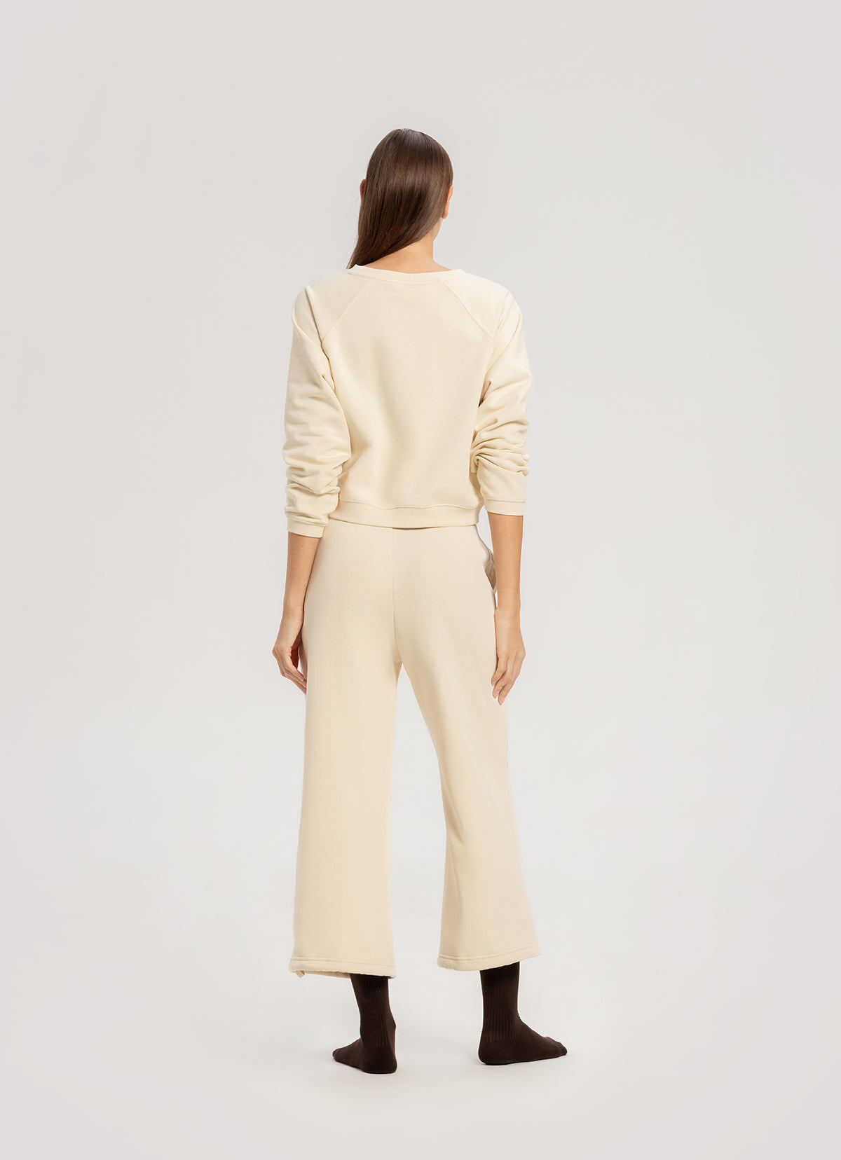 Crop sweat top_Bone White