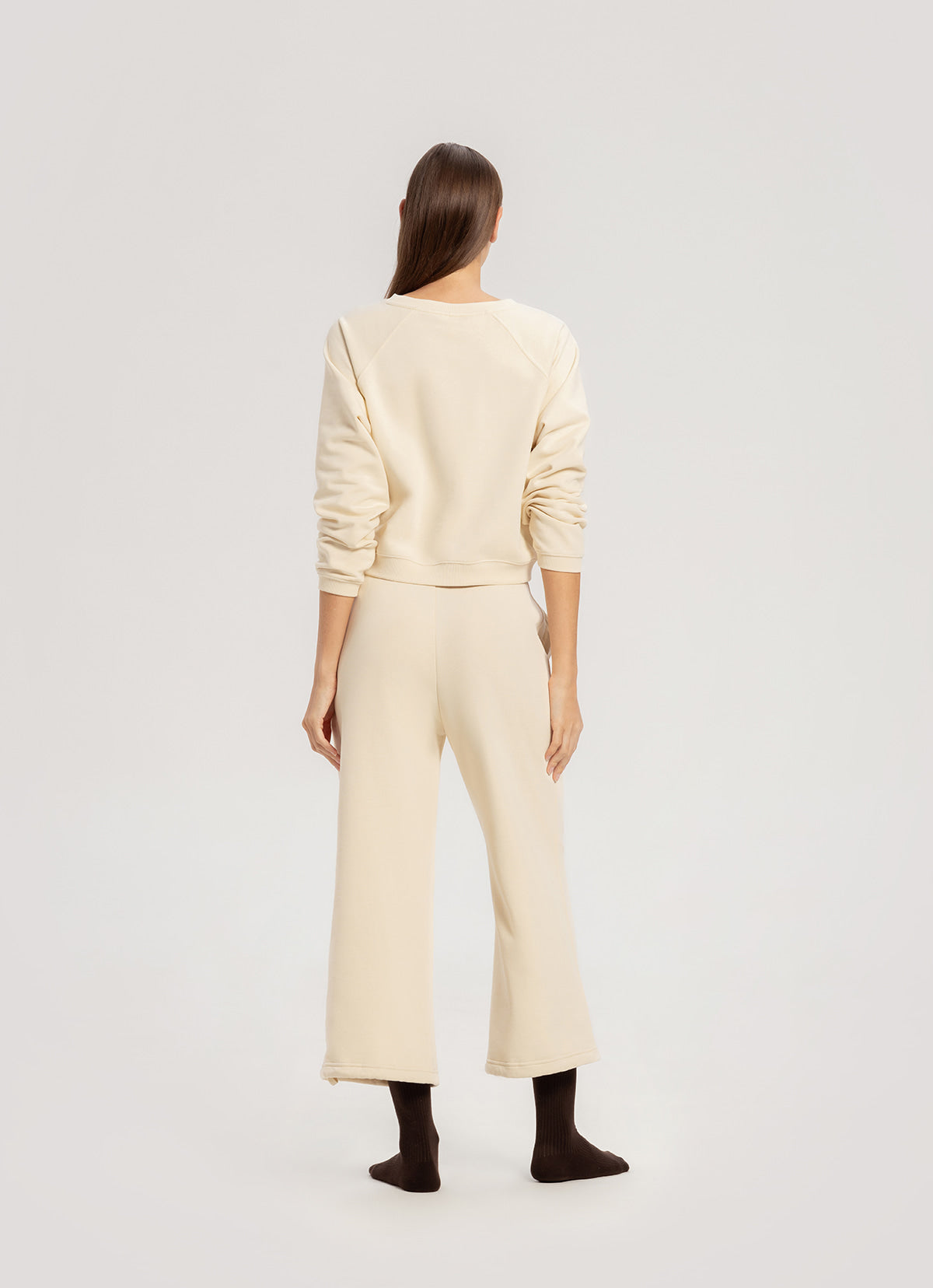 Crop sweat pants_Bone White