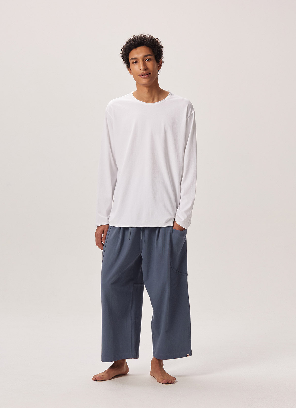 Out pocket crop pants (Unisex)_Grisaille