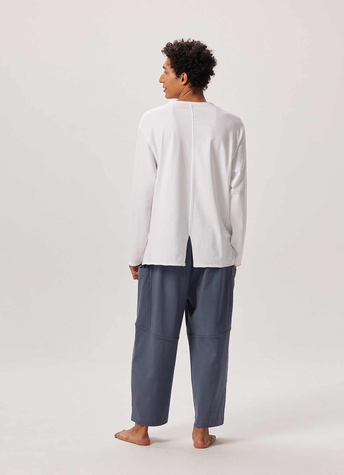 Out pocket crop pants (Unisex)_Grisaille