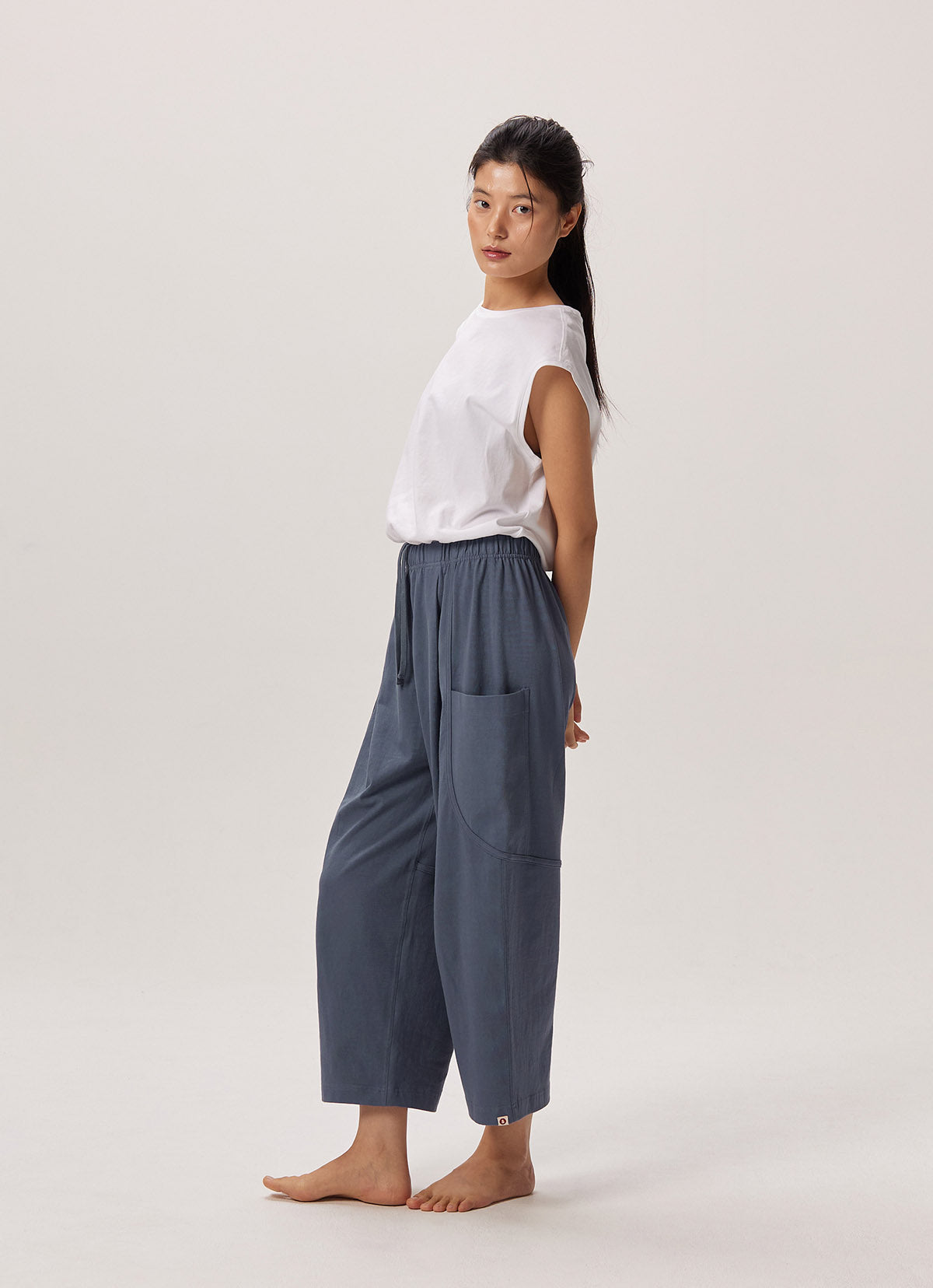 Out pocket crop pants (Unisex)_Grisaille