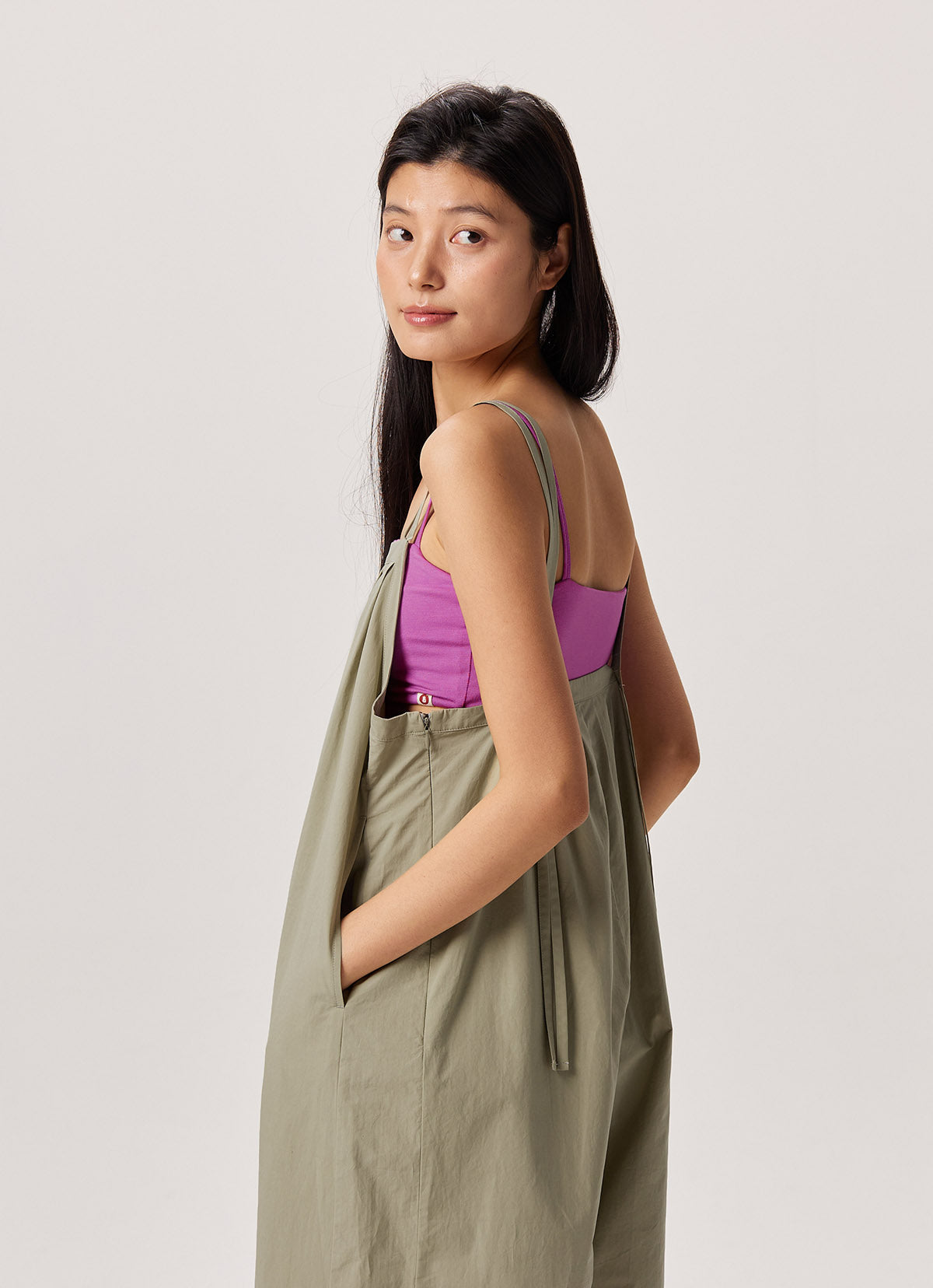 Wide overalls_Khaki