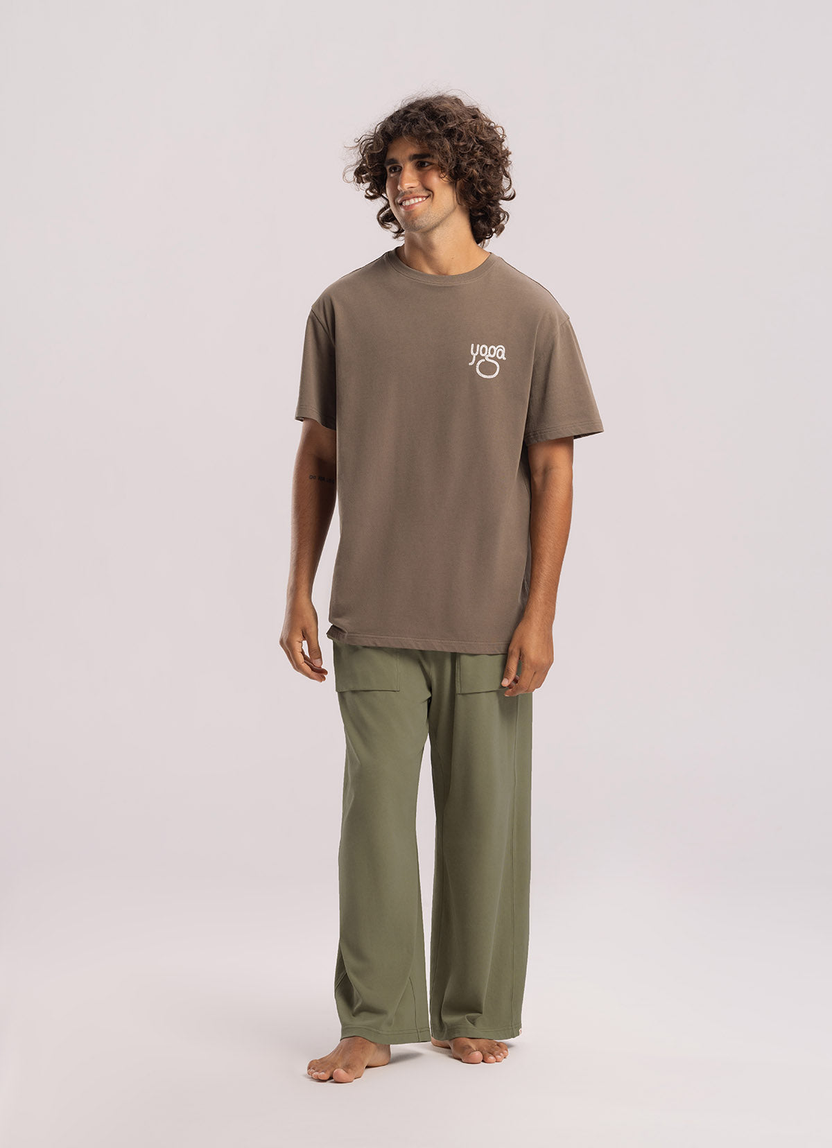 Out pocket straight pants (For Men)_Khaki