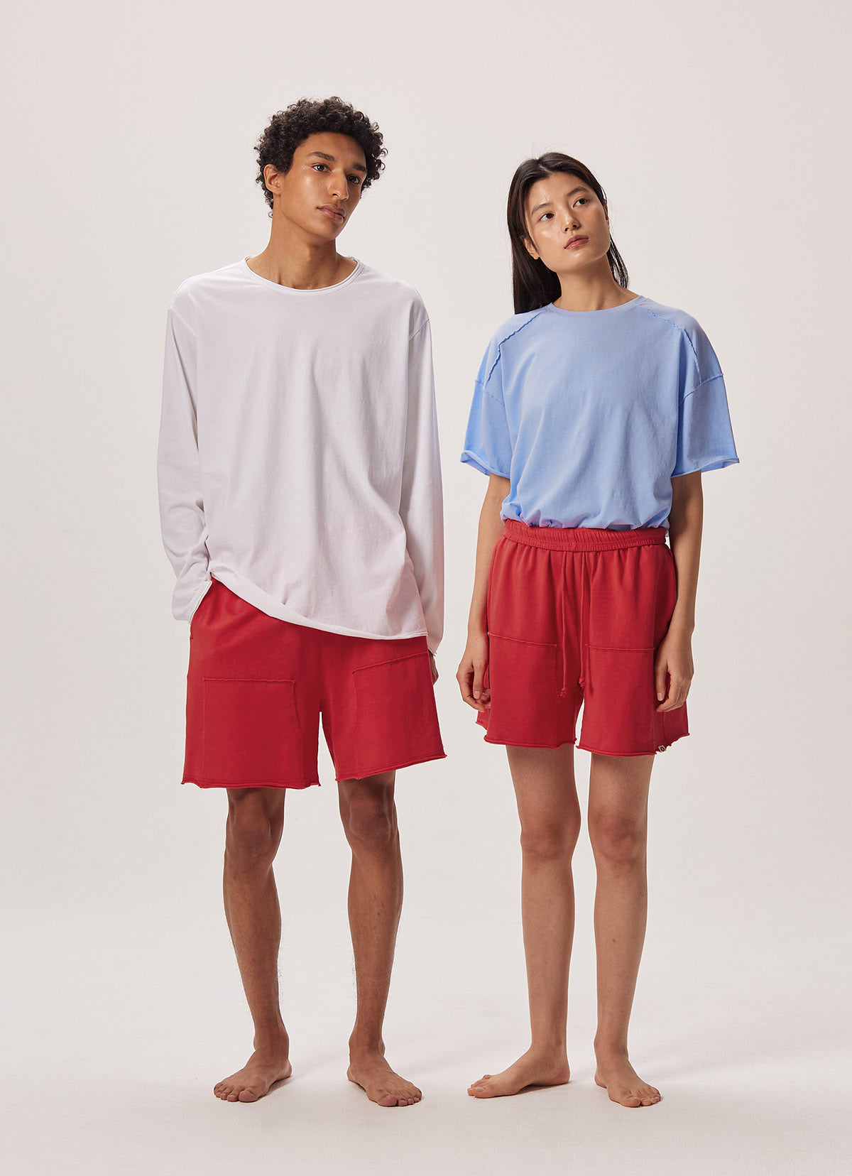 Out pocket shorts (Unisex)_Poppy Red