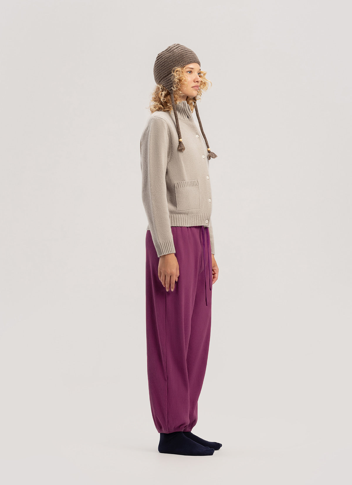 Rib jogger pants #3 (Warm ver.)_Boysenberry