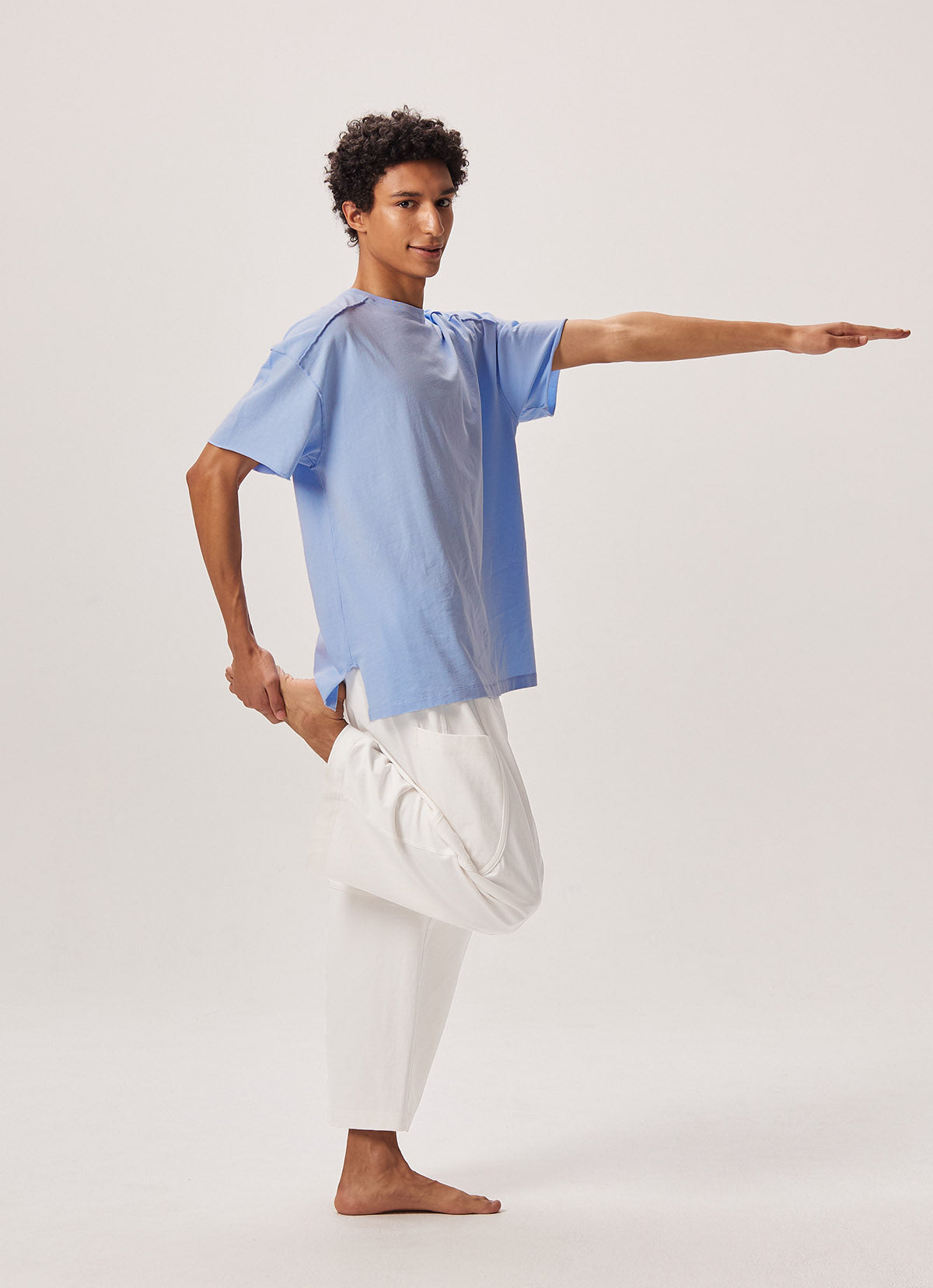 Out pocket crop pants (Unisex)_White Alyssum