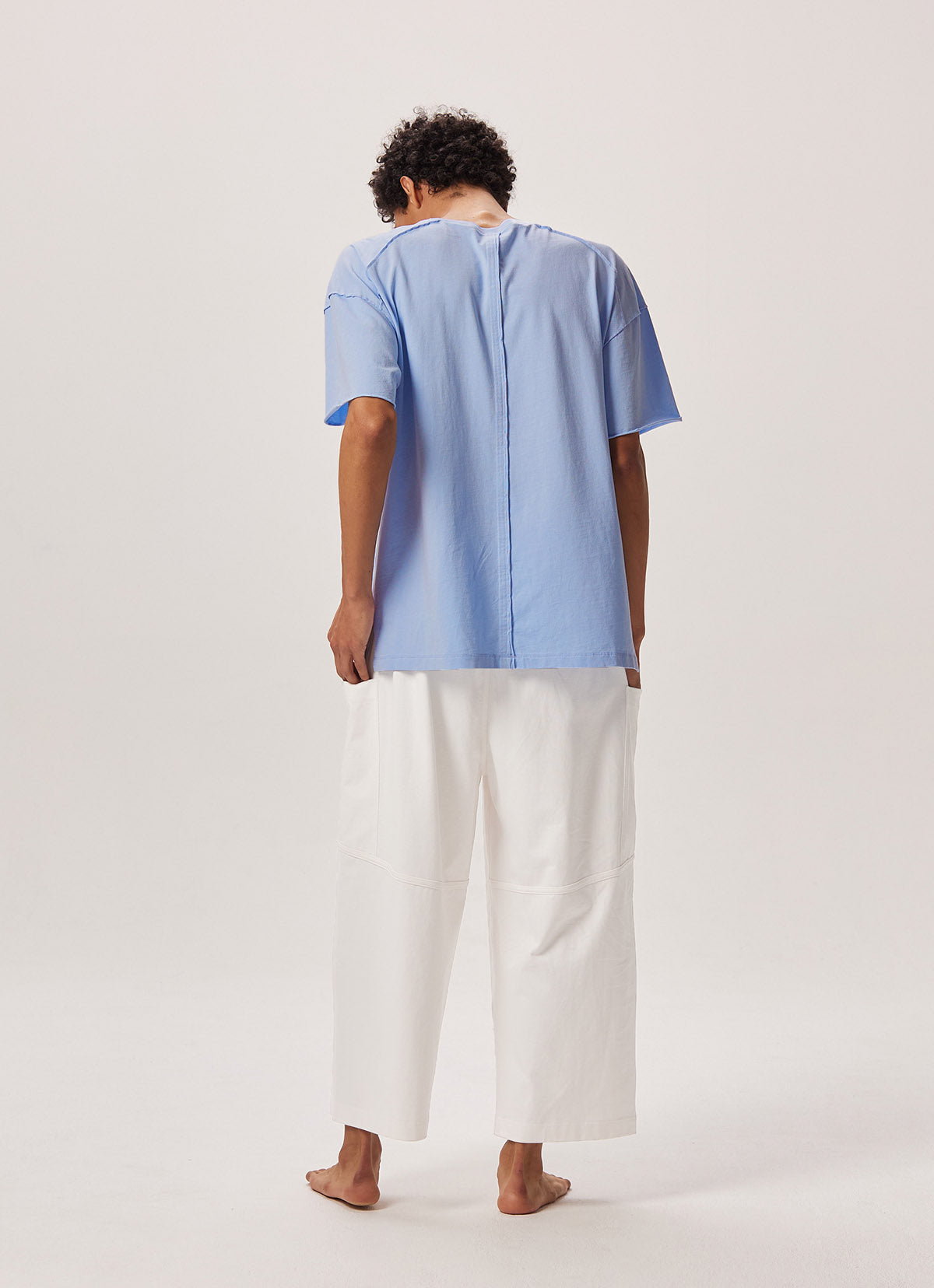Out pocket crop pants (Unisex)_White Alyssum