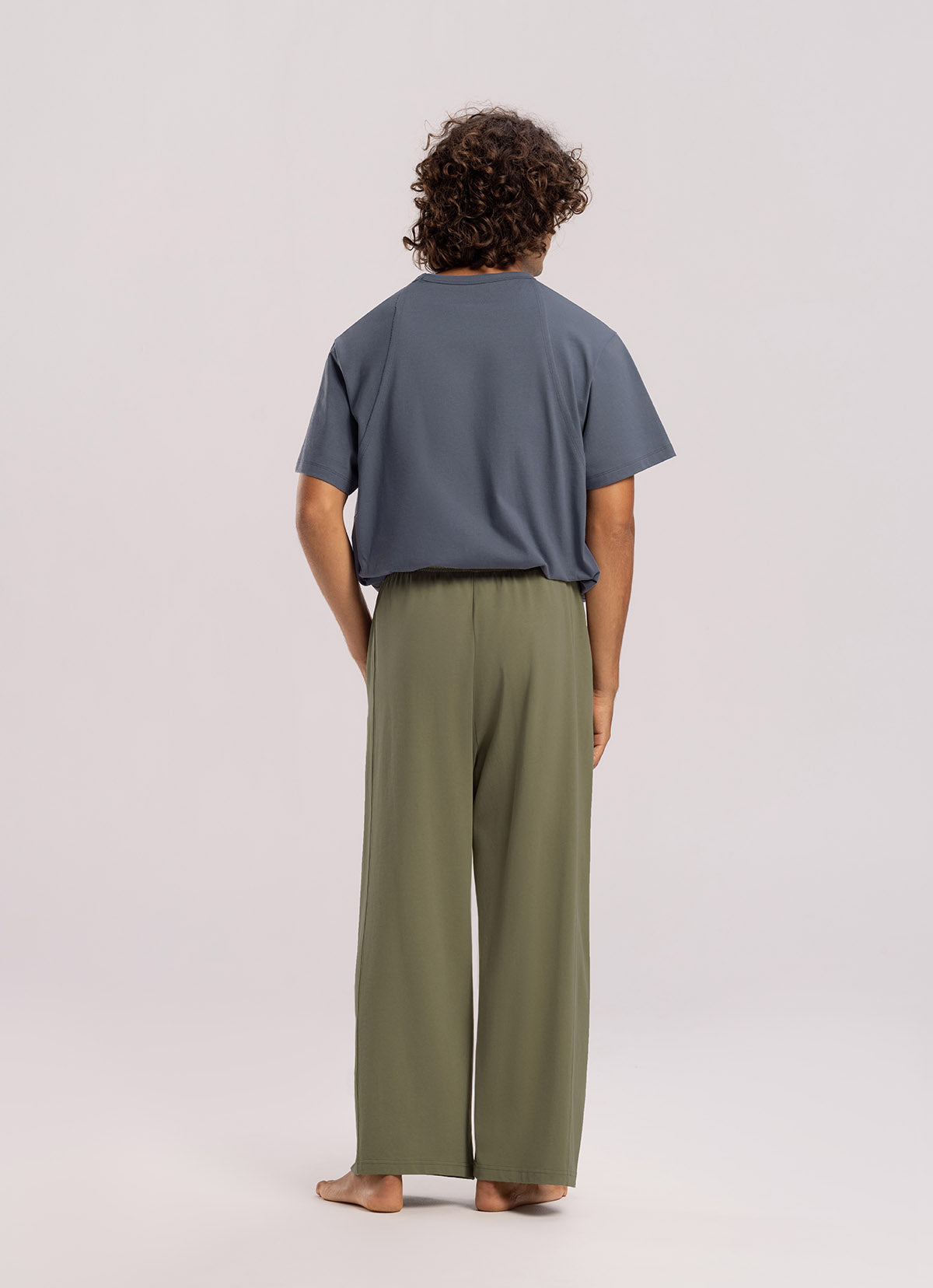 Out pocket straight pants (For Men)_Khaki