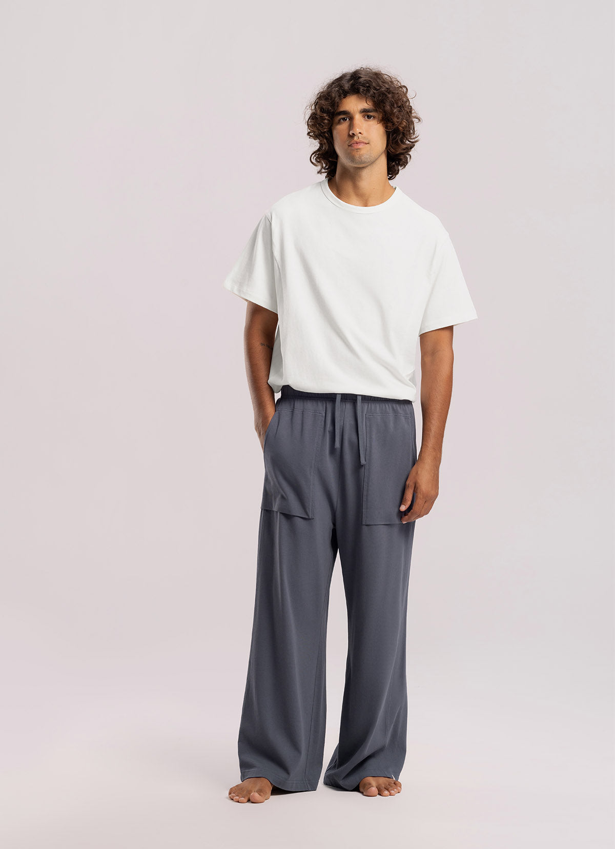 Out pocket straight pants (For Men)_Grisaille